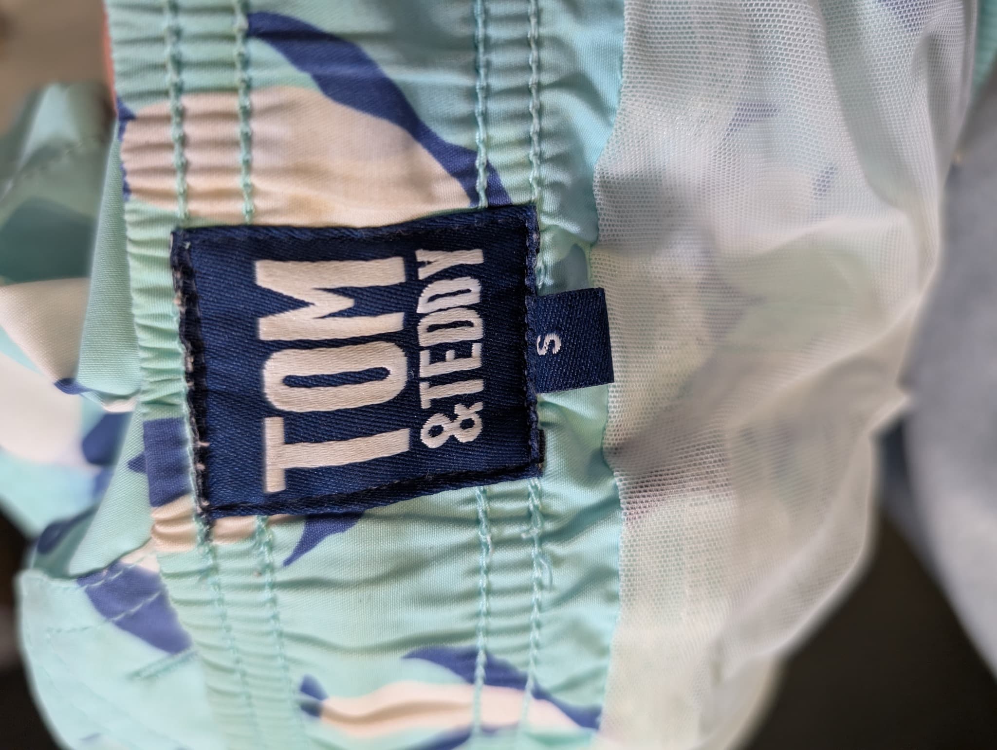 Tom & Teddy Penguin Print Swim Trunks Light Blue Size S — photo 5 of 6