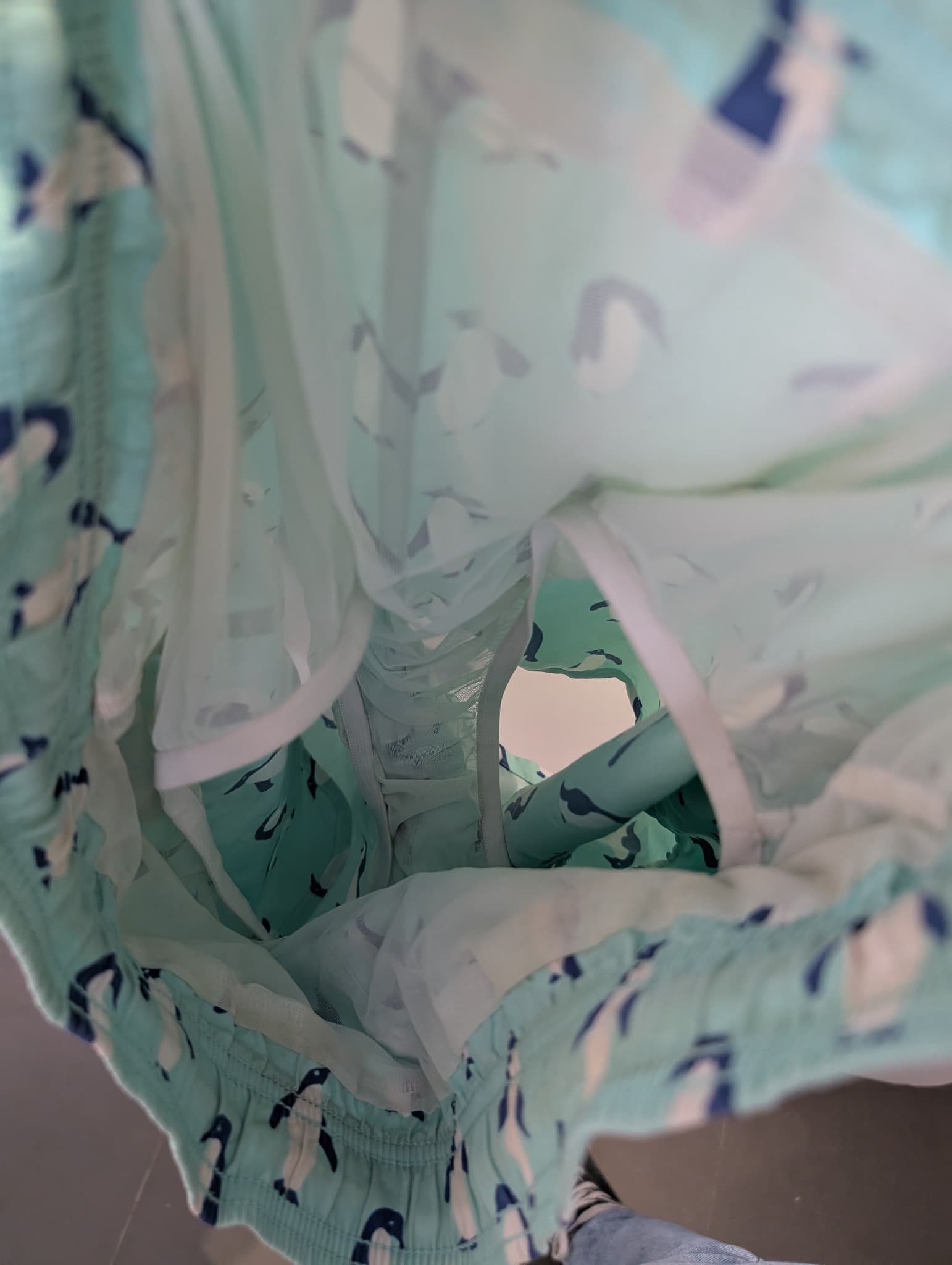 Tom & Teddy Penguin Print Swim Trunks Light Blue Size S — photo 6 of 6