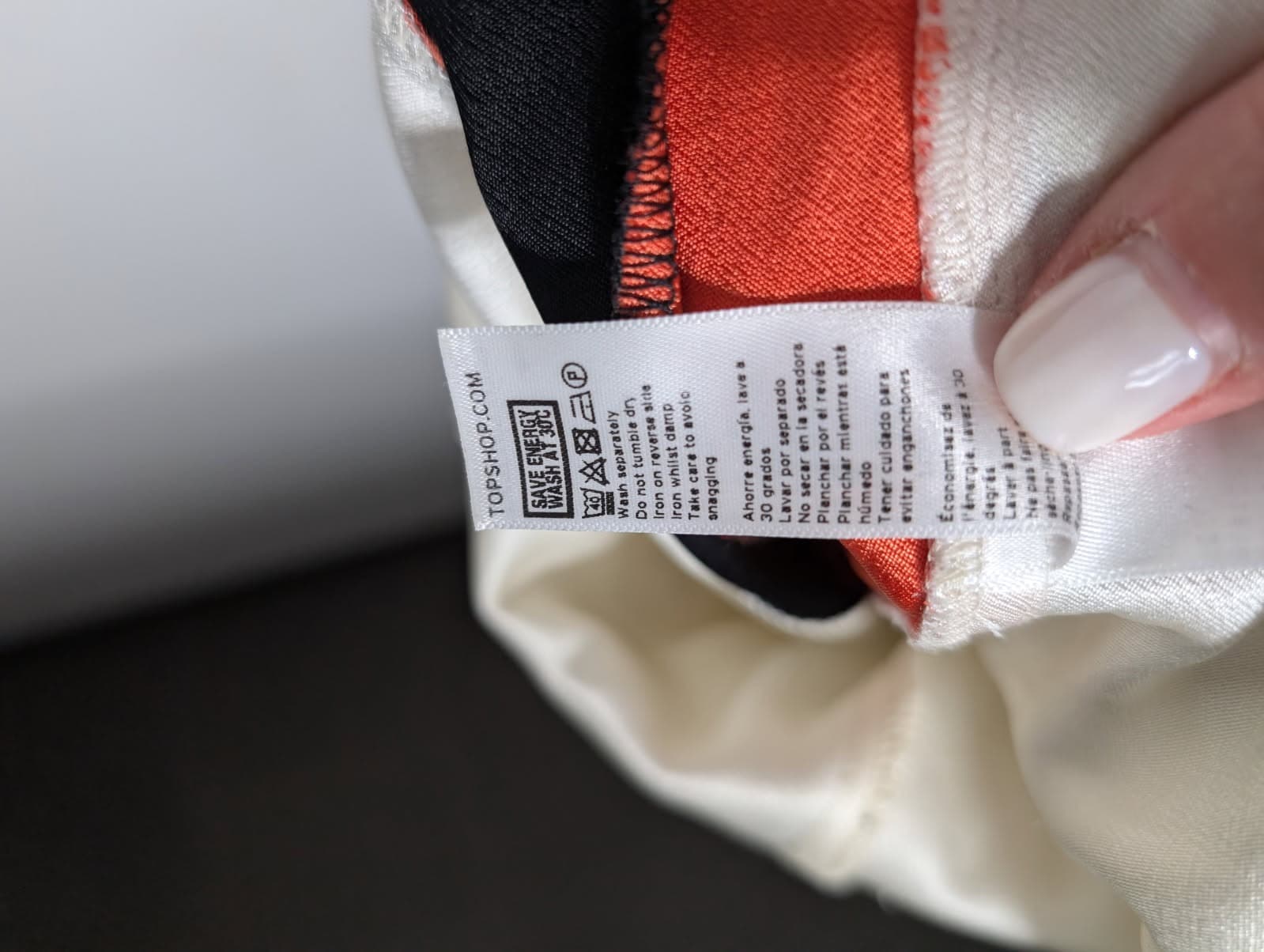 Topshop Wide Leg Trousers Cream with Red and Black Side Stripe UK 10 — photo 2 of 6