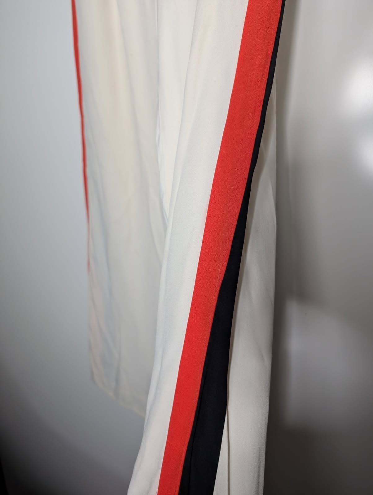 Topshop Wide Leg Trousers Cream with Red and Black Side Stripe UK 10 — photo 4 of 6