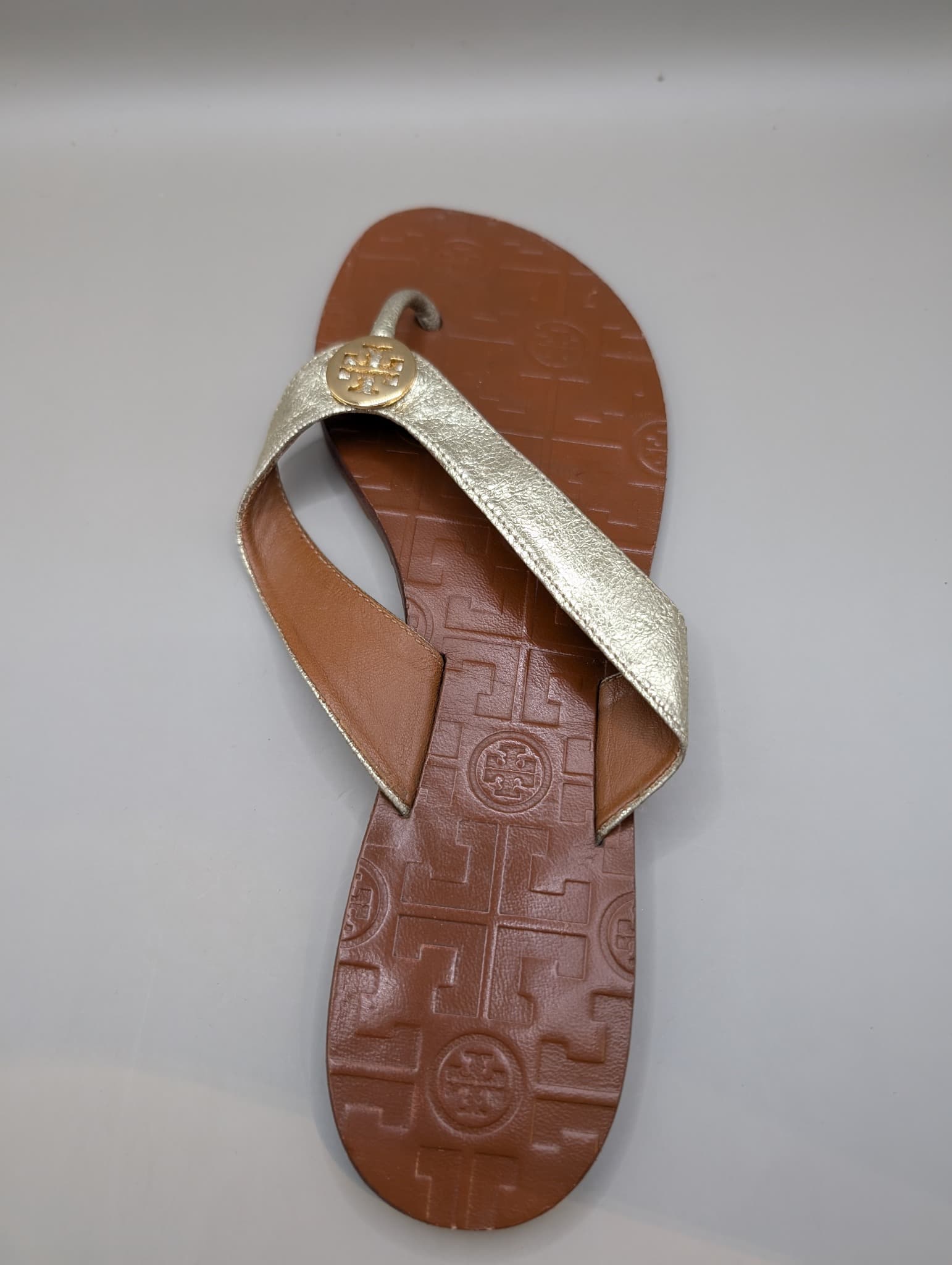 Tory Burch Miller Sandals Gold and Tan Leather US 9M — photo 3 of 9