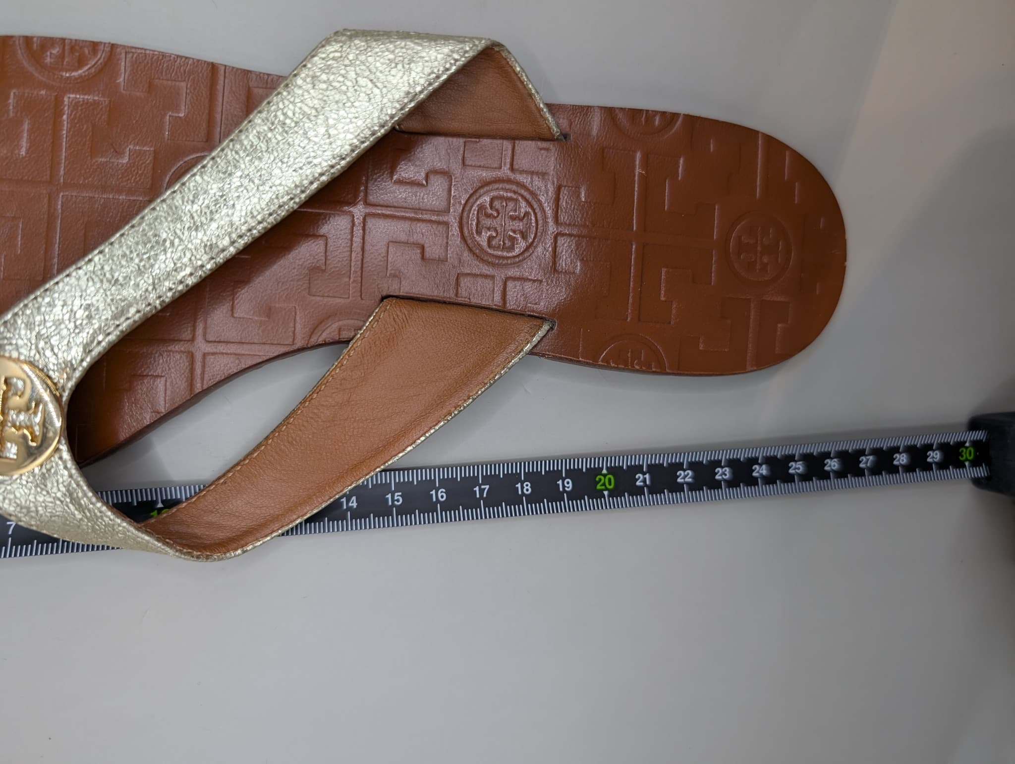 Tory Burch Miller Sandals Gold and Tan Leather US 9M — photo 9 of 9