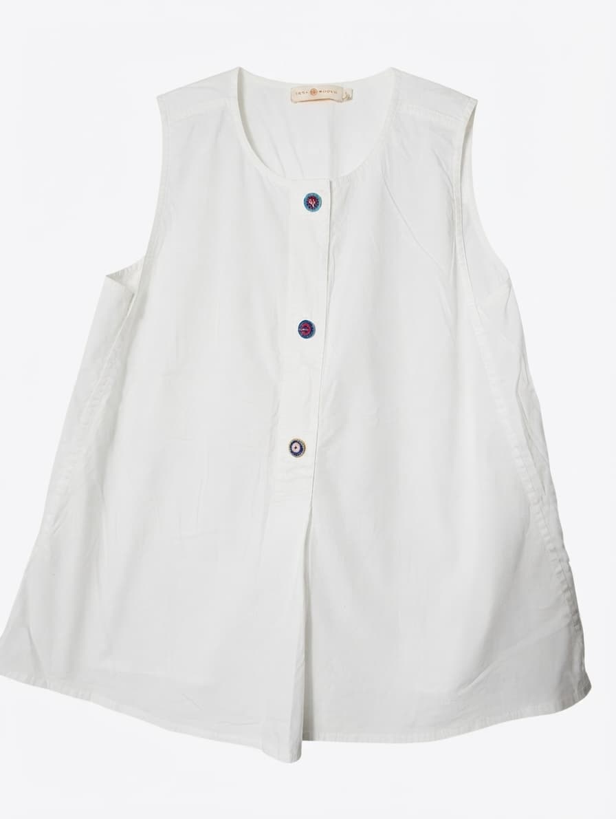 Tory Burch Sleeveless Blouse White Size 4 — photo 1 of 6