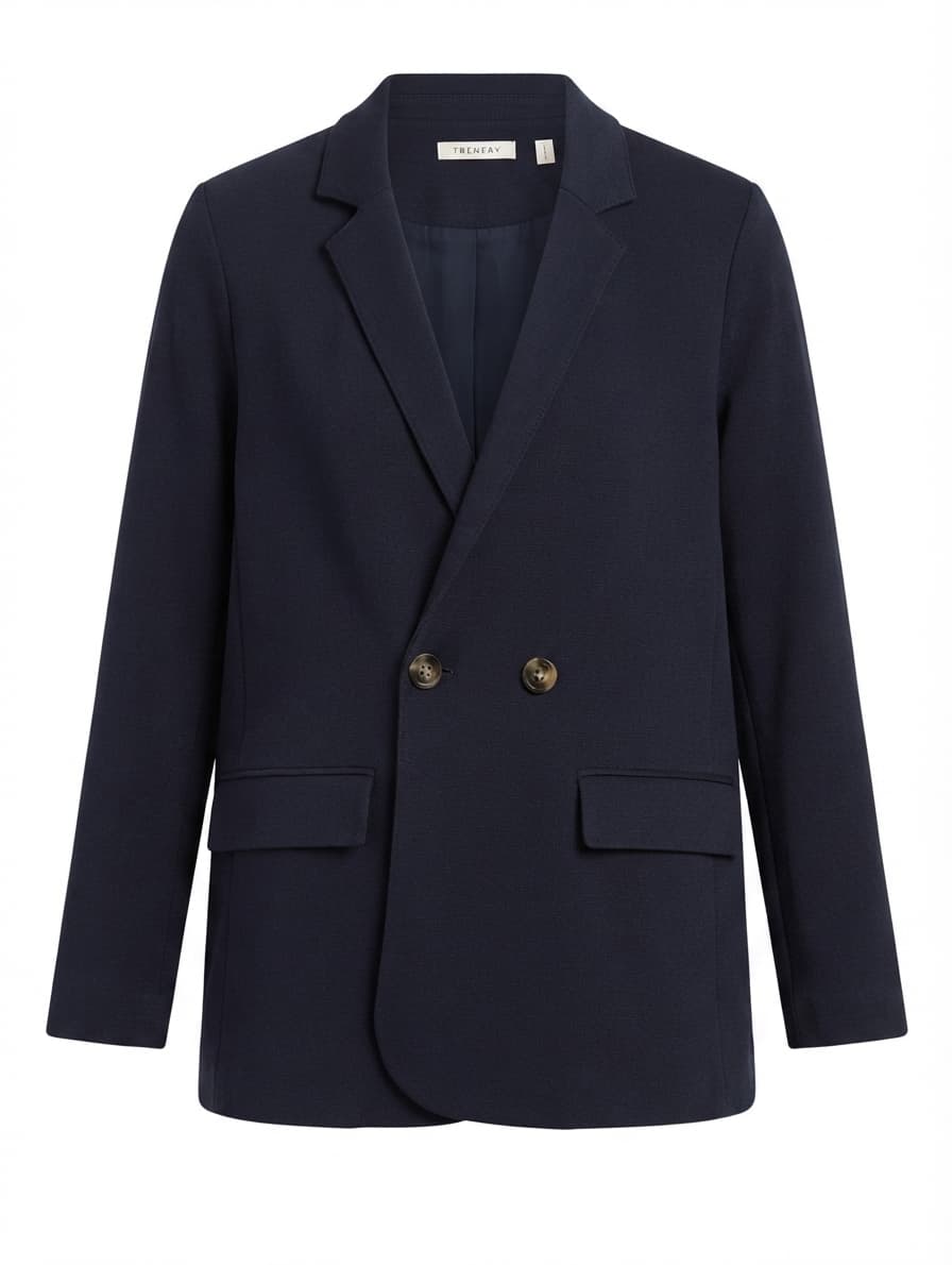 Trenery Knit Double Breasted Blazer Navy XS — photo 1 of 6