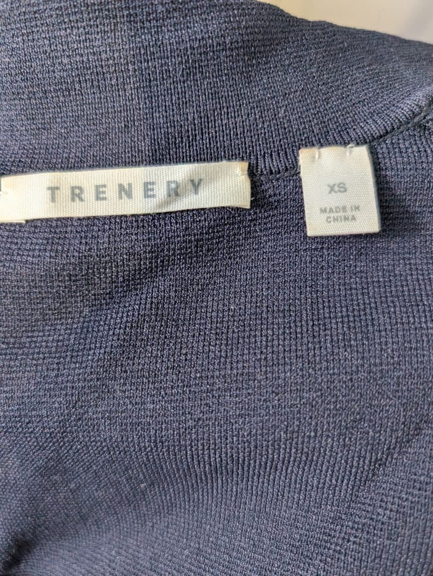Trenery Women's Knit Double Breasted Blazer Navy Blue Size XS — photo 5 of 6