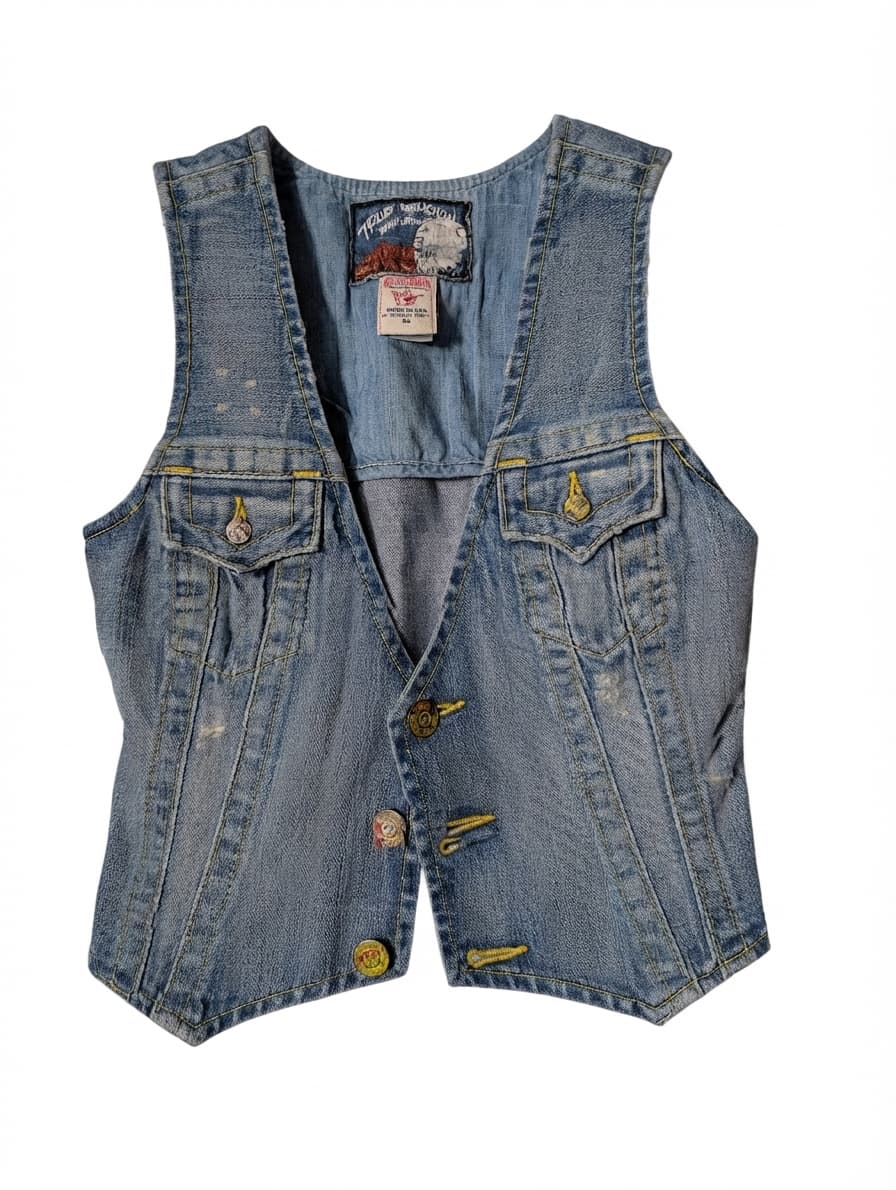 True Religion Women's Distressed Denim Vest Blue Size XS — photo 1 of 7