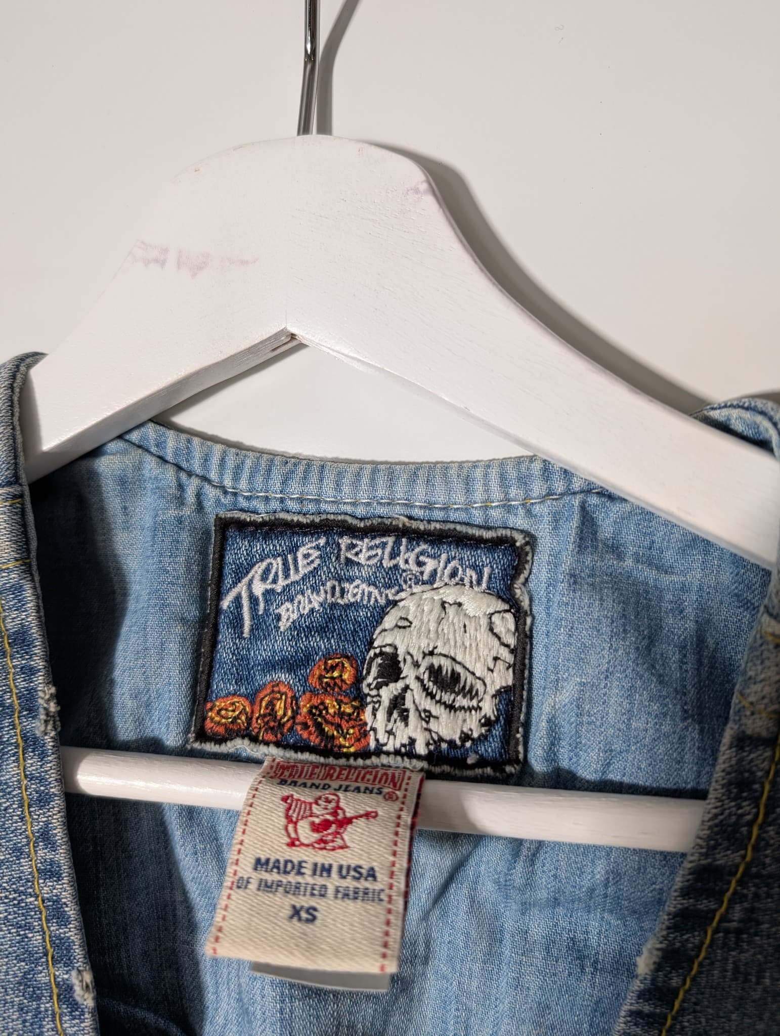 True Religion Women's Distressed Denim Vest Blue Size XS — photo 4 of 7