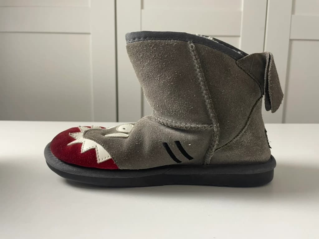 UGG Kids Grey Suede Shark Face Boots — photo 1 of 9