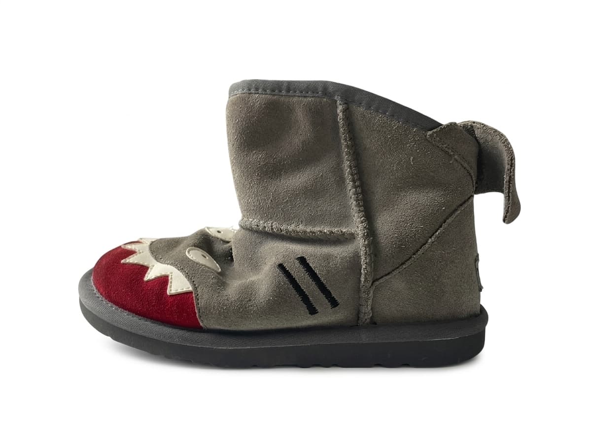 UGG Kids Grey Suede Shark Face Boots — photo 7 of 9