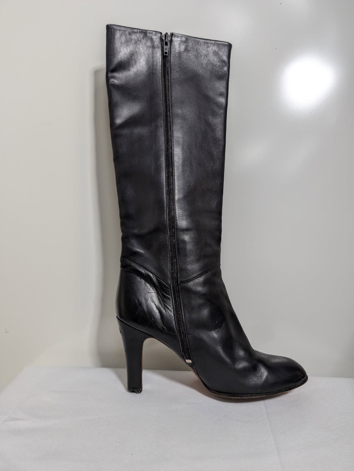 Umberto Romagnoli Knee-High Leather Boots Black Women's EU 38.5 — photo 3 of 9