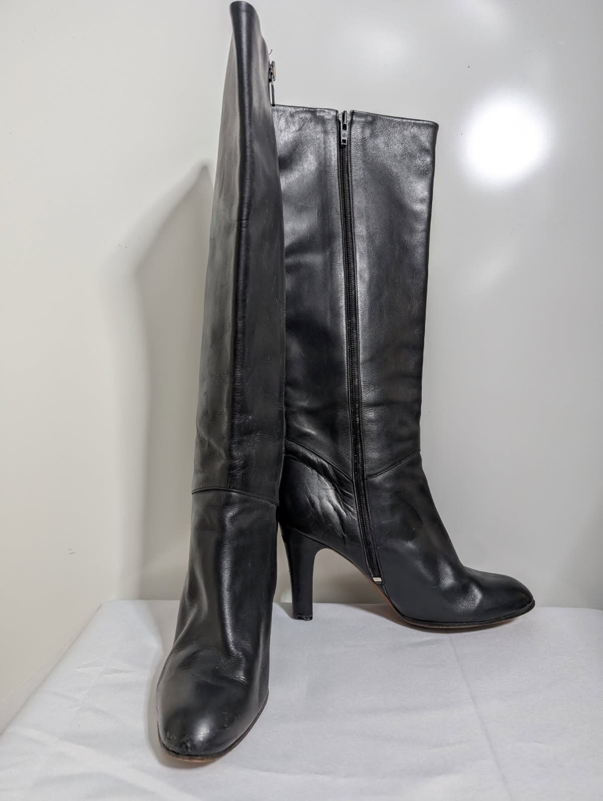 Umberto Romagnoli Knee-High Leather Boots Black Women's EU 38.5 — photo 4 of 9