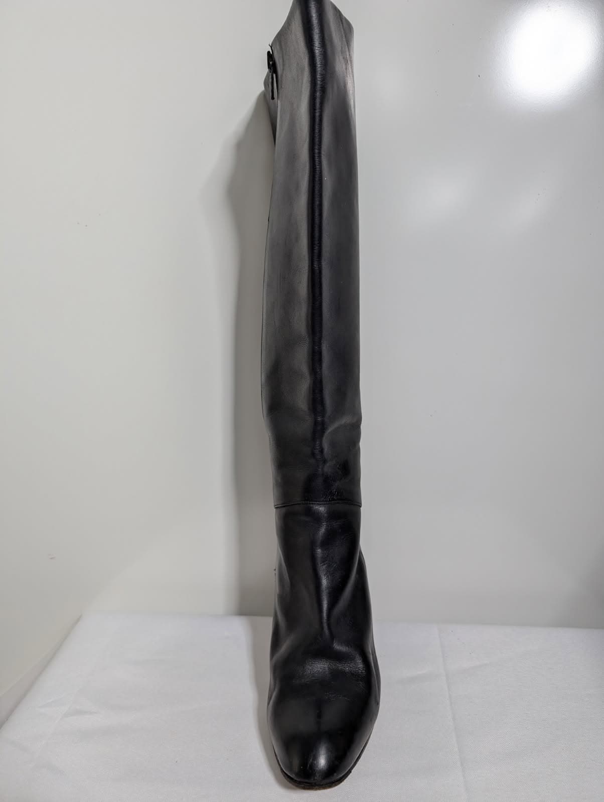 Umberto Romagnoli Knee-High Leather Boots Black Women's EU 38.5 — photo 7 of 9