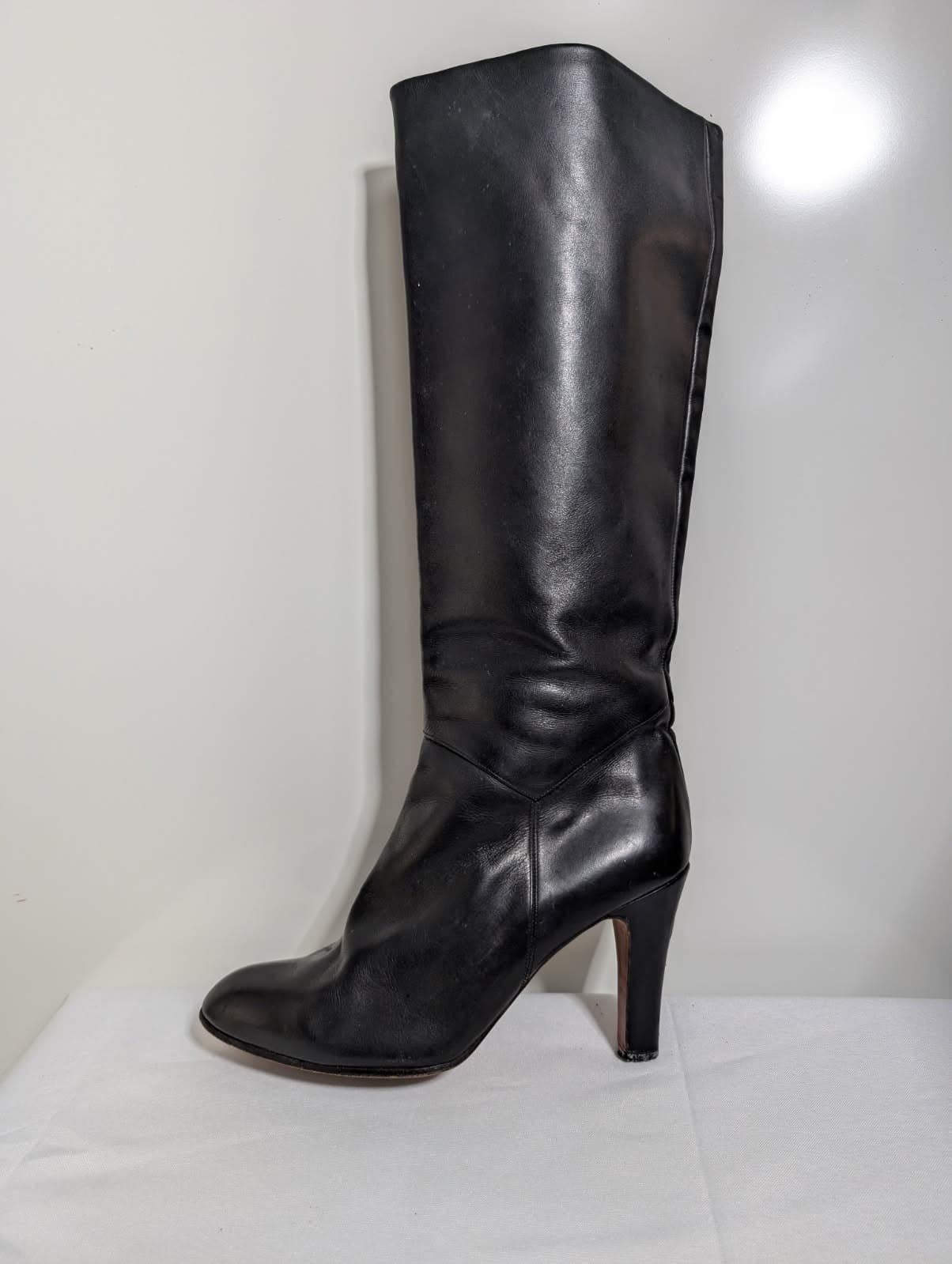 Umberto Romagnoli Knee-High Leather Boots Black Women's EU 38.5 — photo 9 of 9