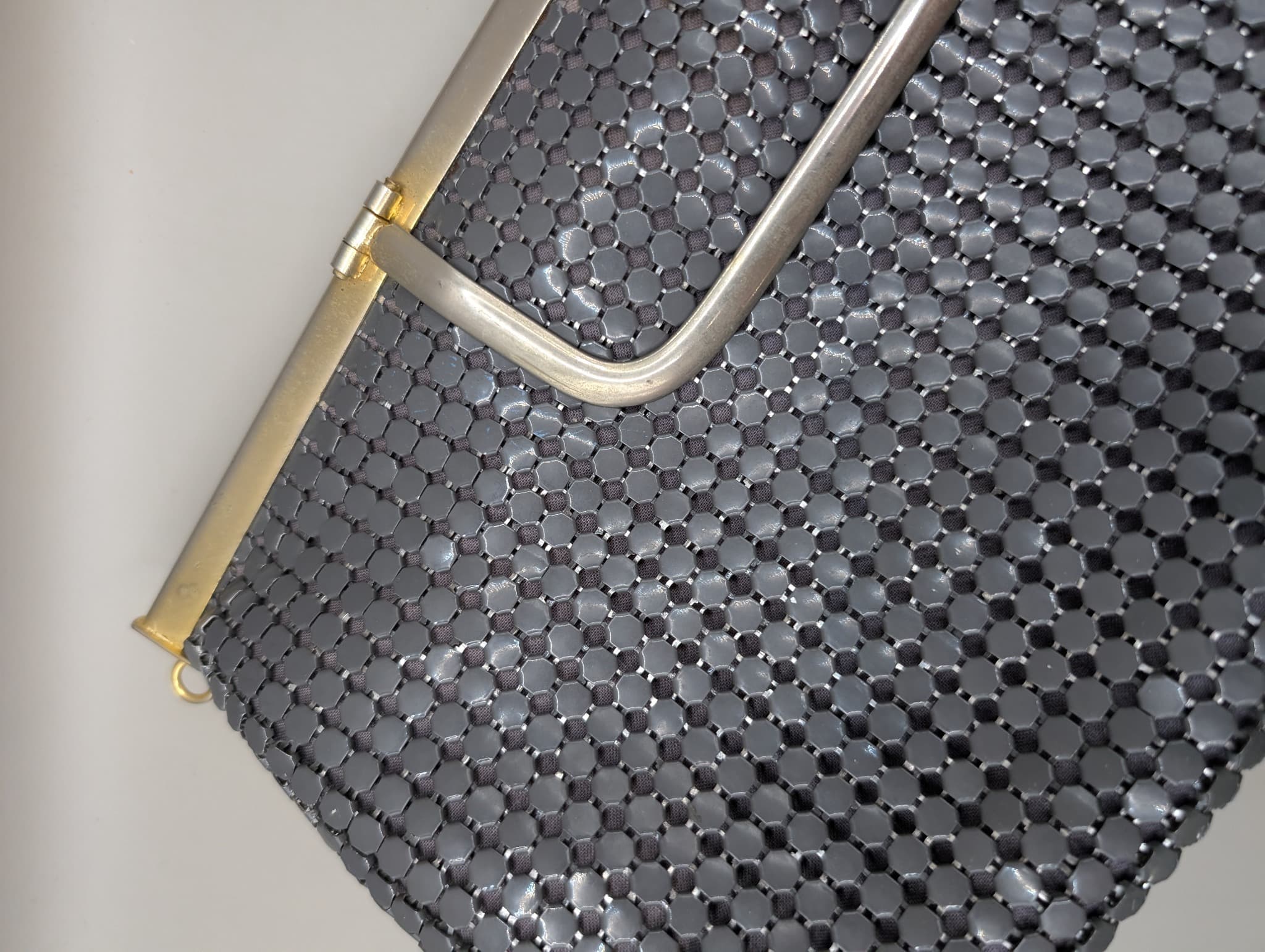 Unbranded Gunmetal Mesh Clutch Bag Grey — photo 2 of 11