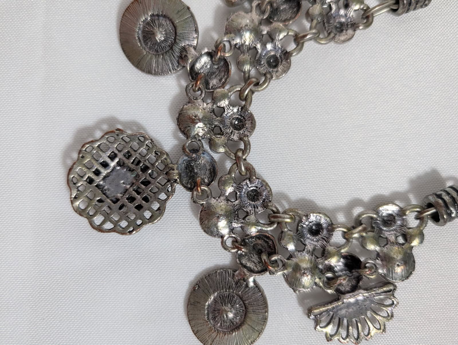 Unbranded Vintage-Style Silver Tone Coin and Filigree Charm Statement Necklace — photo 2 of 7