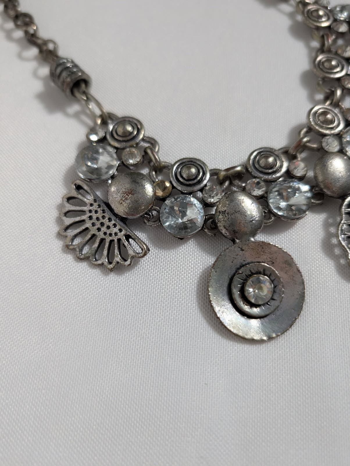 Unbranded Vintage-Style Silver Tone Coin and Filigree Charm Statement Necklace — photo 4 of 7