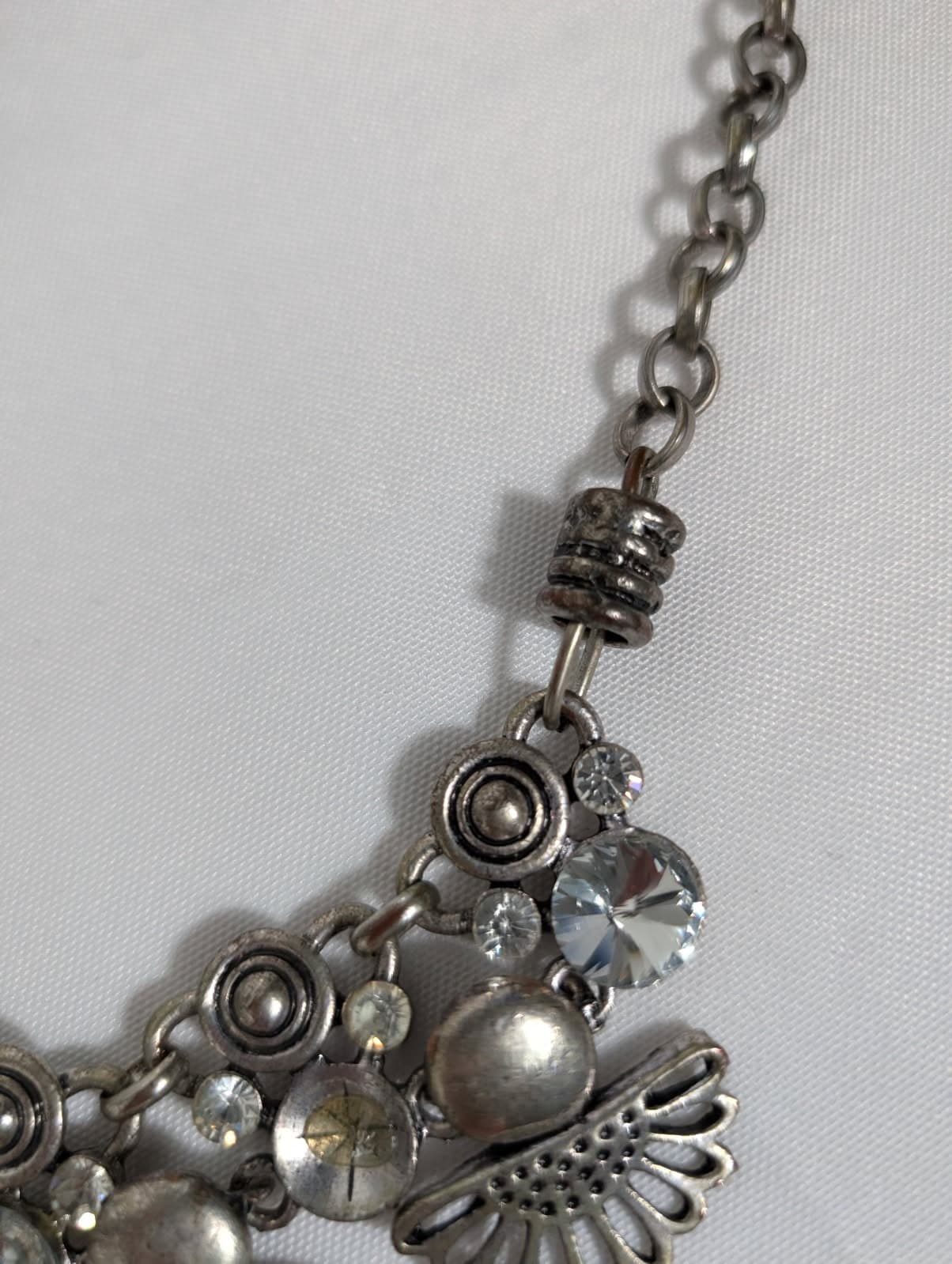 Unbranded Vintage-Style Silver Tone Coin and Filigree Charm Statement Necklace — photo 6 of 7