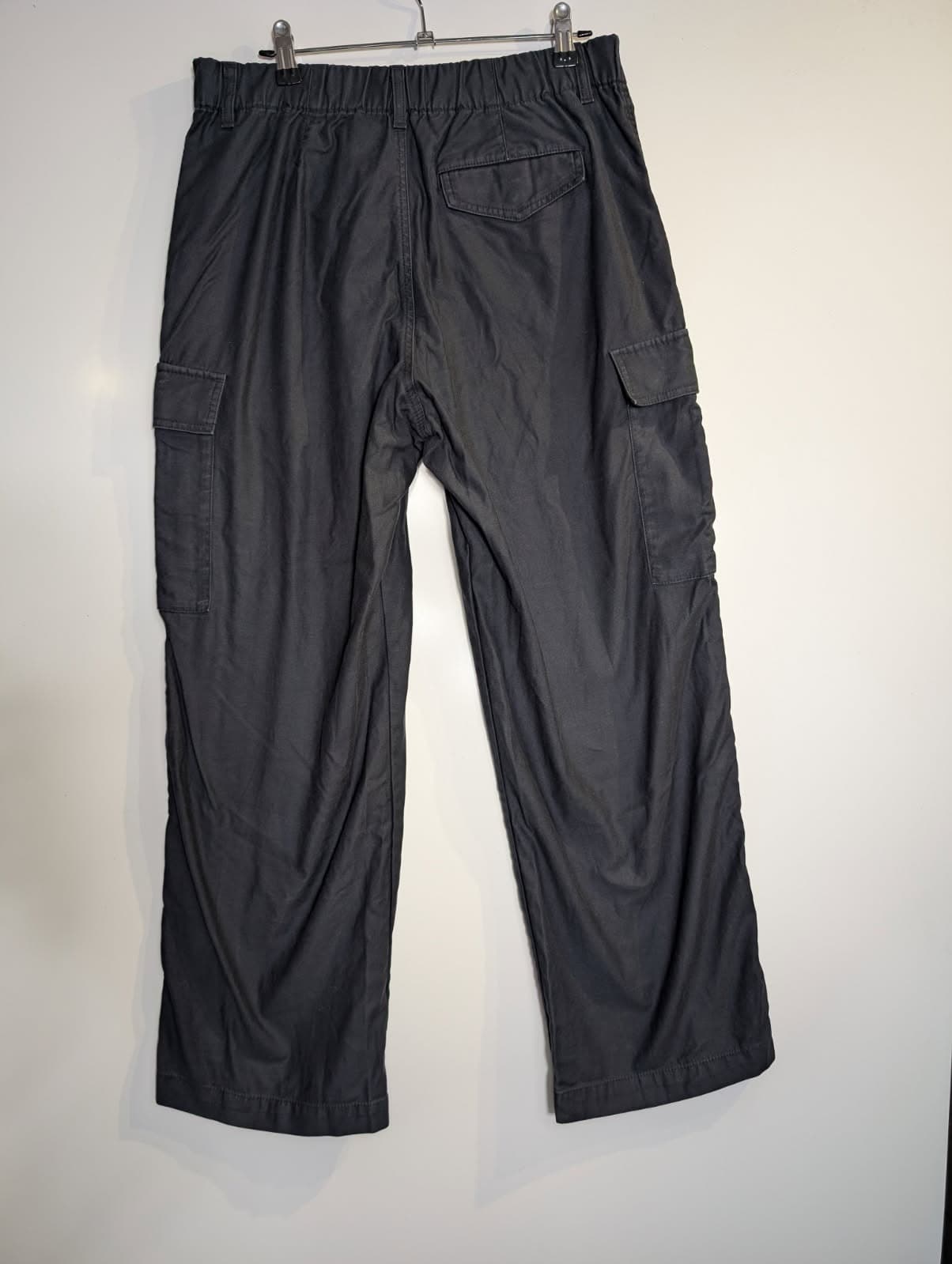 Uniqlo Cargo Pants Black Cotton Utility Trousers Size M — photo 2 of 5
