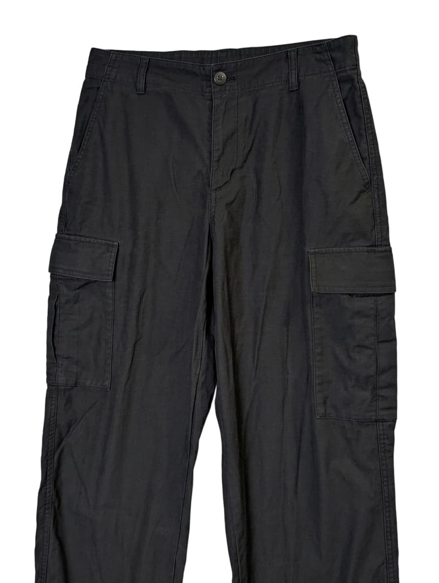 Uniqlo Cargo Pants Black Cotton Utility Trousers Size M — photo 1 of 5
