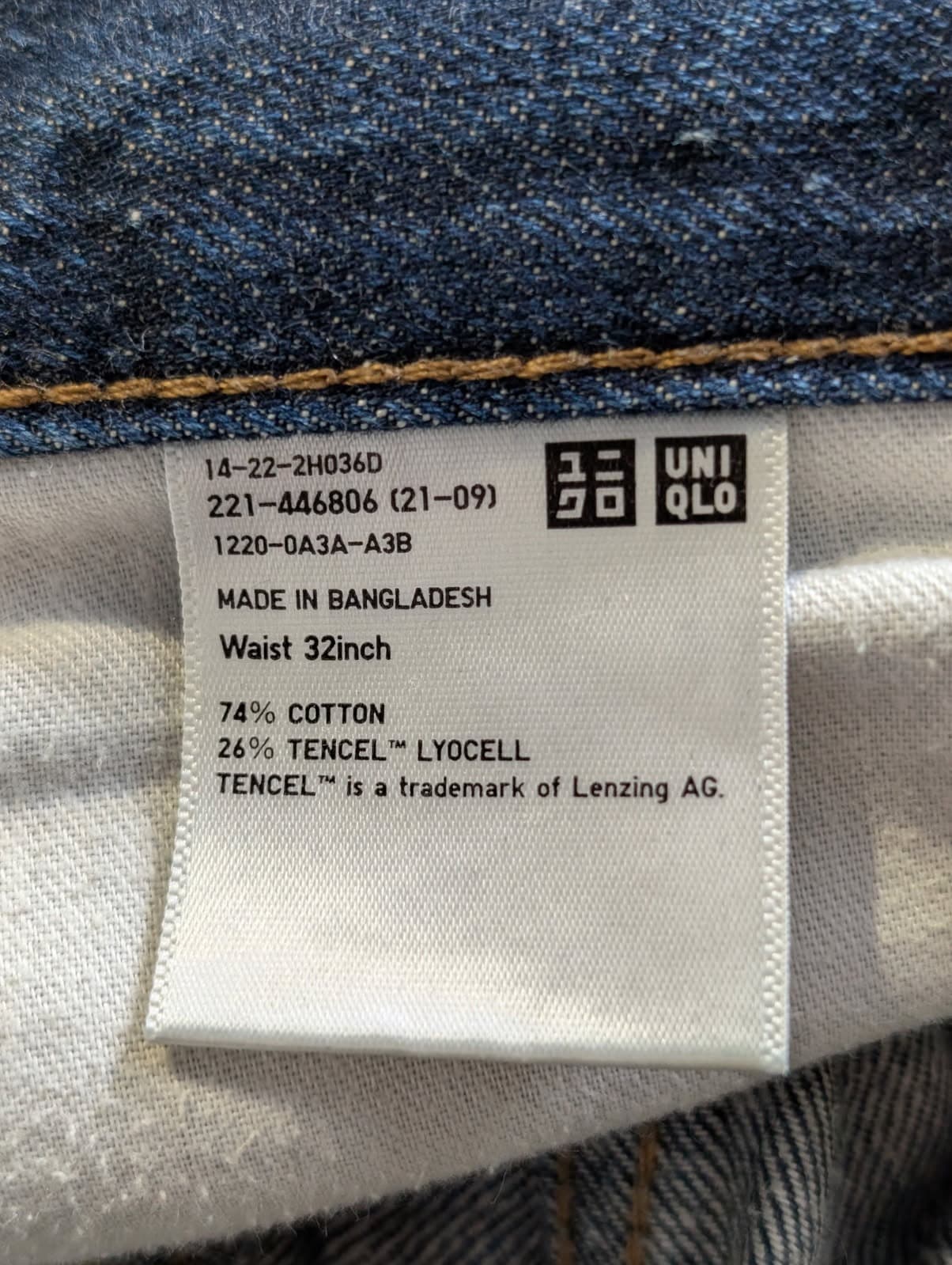 Uniqlo High Rise Straight Leg Jeans Dark Blue 32 inch Waist — photo 3 of 5
