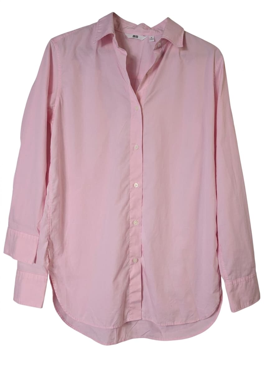 Uniqlo Women's Fine Broadcloth Long Sleeve Shirt - Pink Size M — photo 1 of 6