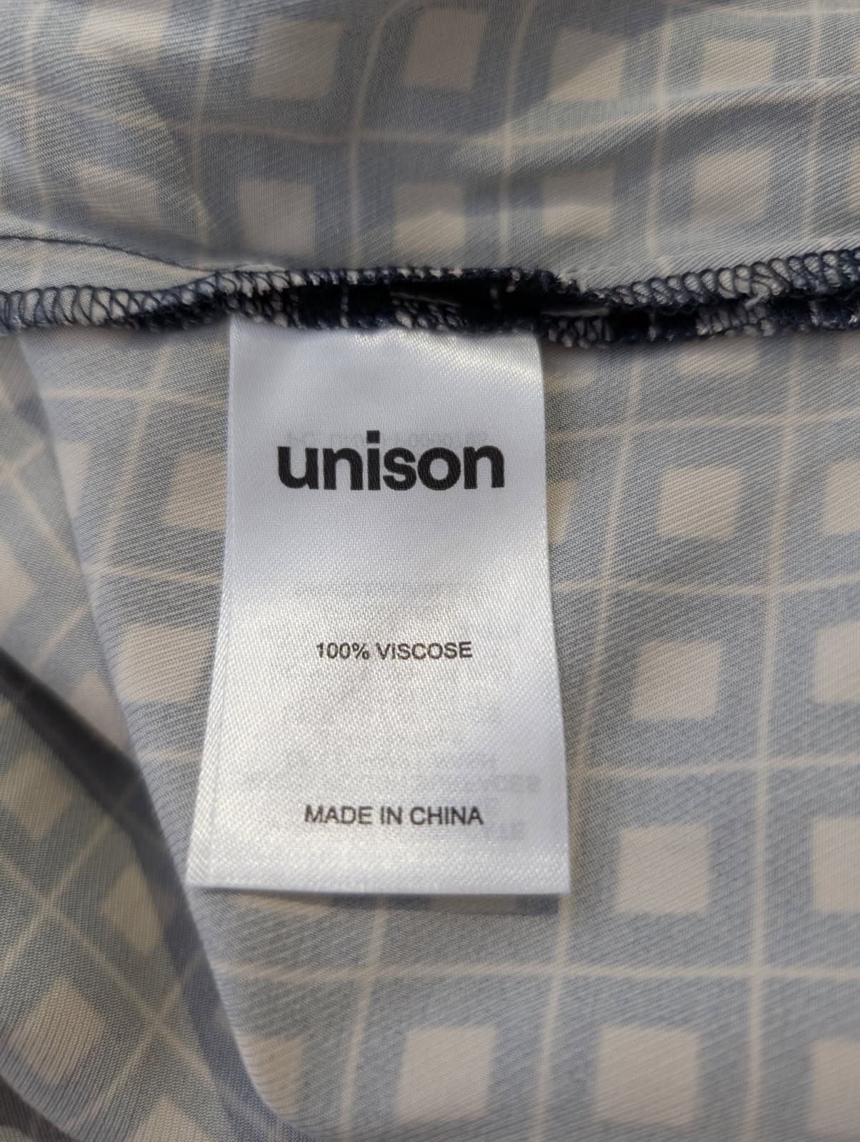 Unison Grid Print Midi Dress Navy and Cream Size 6 — photo 5 of 5