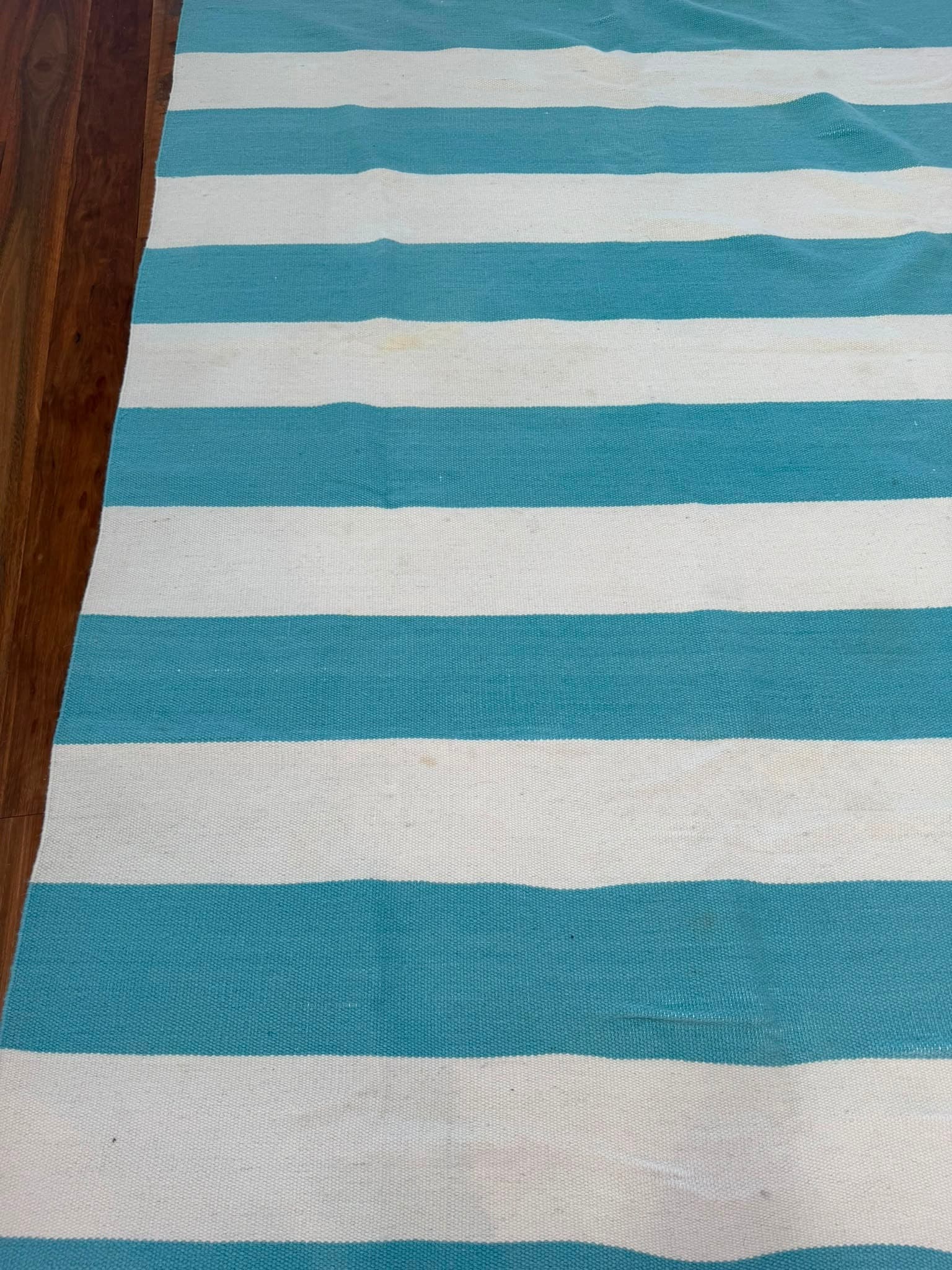 Unitex International Nomad Collection Wool Rug Striped Teal & White 280x190cm — photo 4 of 7