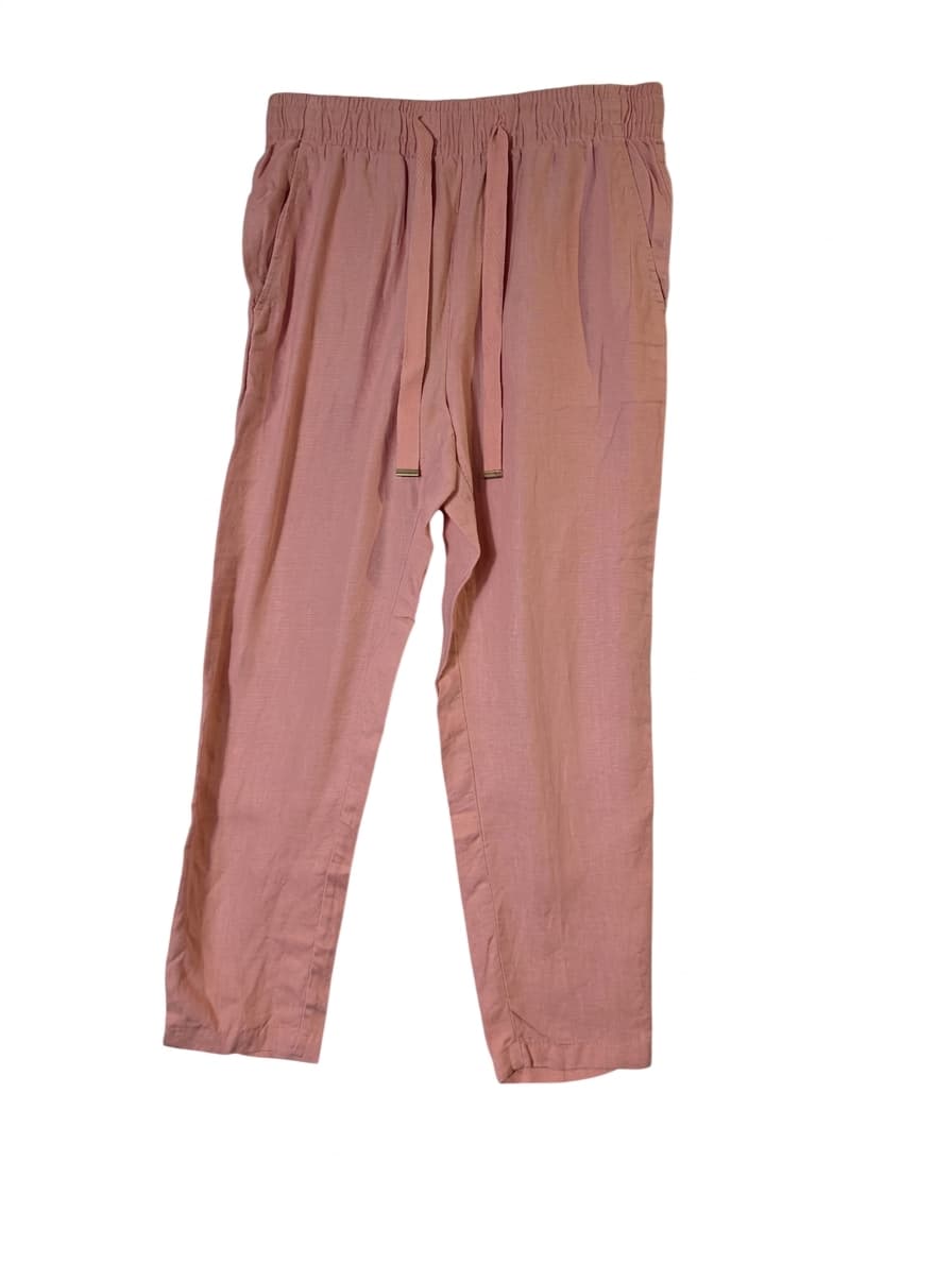 Venroy Linen Drawstring Trousers Pink Women's XS — photo 1 of 7