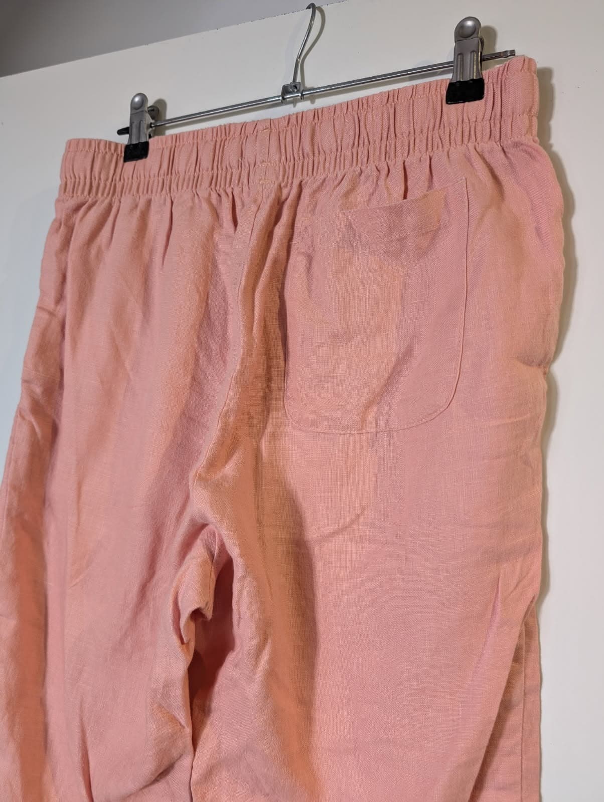 Venroy Linen Drawstring Trousers Pink Women's XS — photo 4 of 7