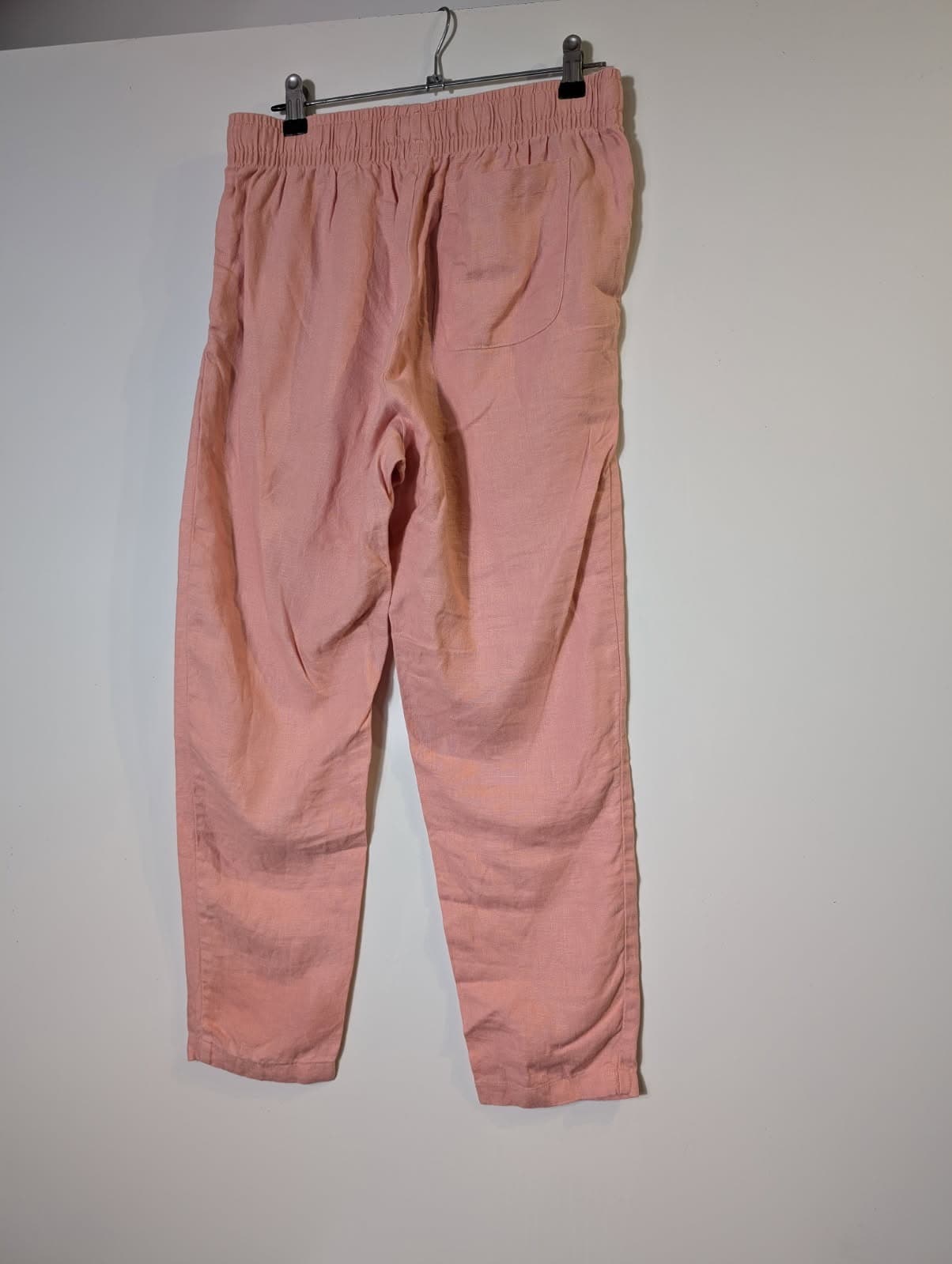 Venroy Linen Drawstring Trousers Pink Women's XS — photo 5 of 7