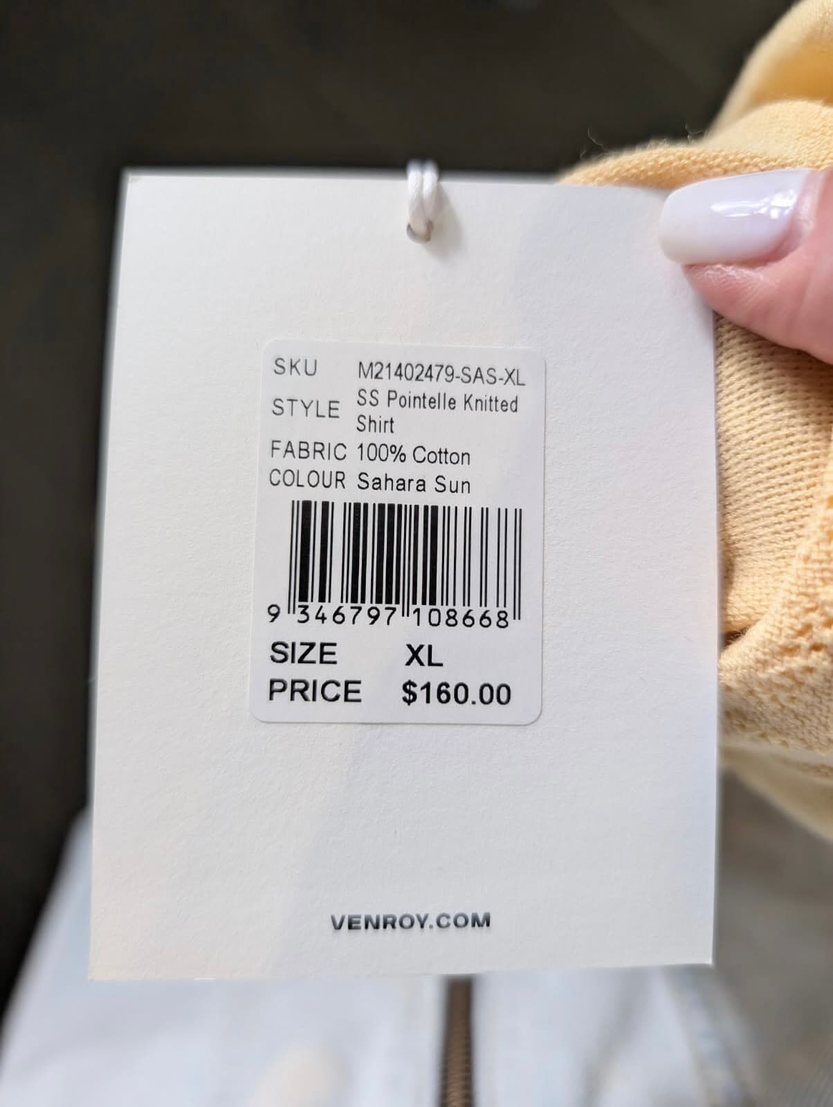 Venroy Pointelle Knitted Shirt - Sahara Sun Men's XL — photo 5 of 7