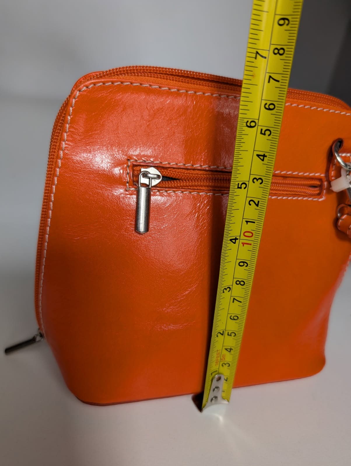 Vera Pelle Italian Leather Crossbody Bag - Vibrant Orange — photo 5 of 8