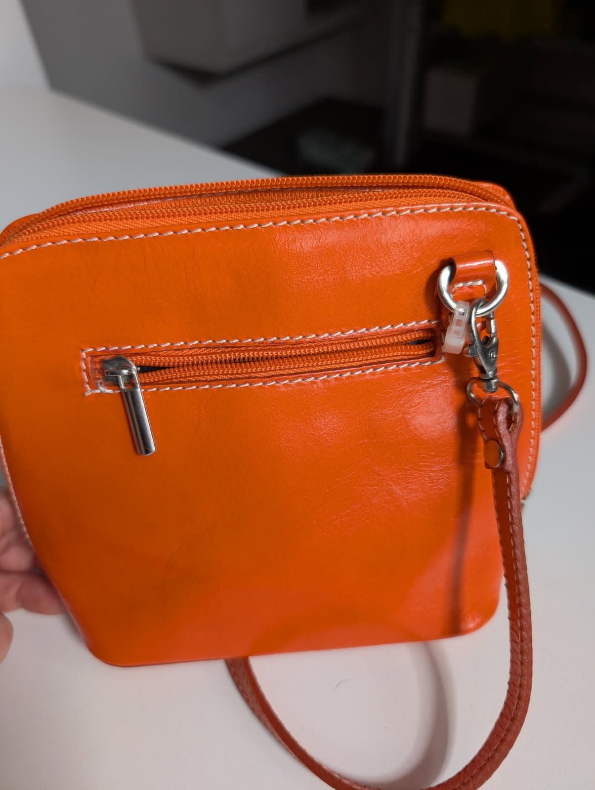 Vera Pelle Italian Leather Crossbody Bag - Vibrant Orange — photo 6 of 8