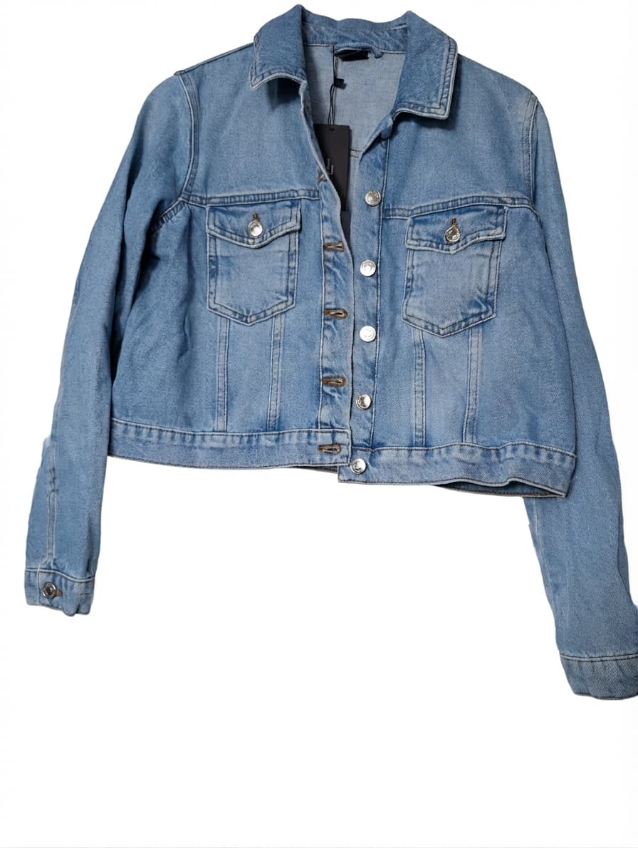 Vero Moda Denim Jacket Light Blue Cropped Size M — photo 1 of 8