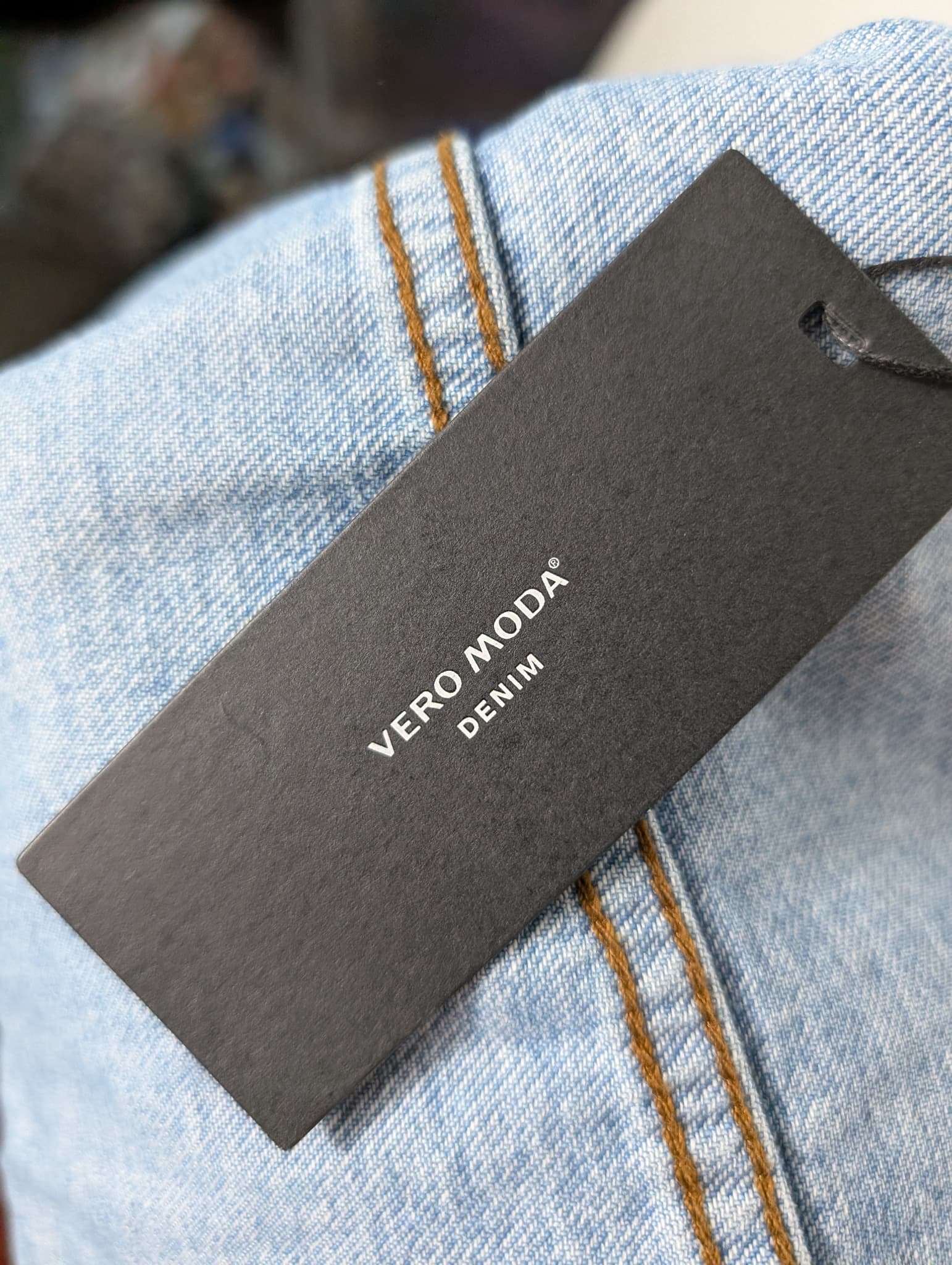 Vero Moda Denim Jacket Light Blue Cropped Size M — photo 7 of 8
