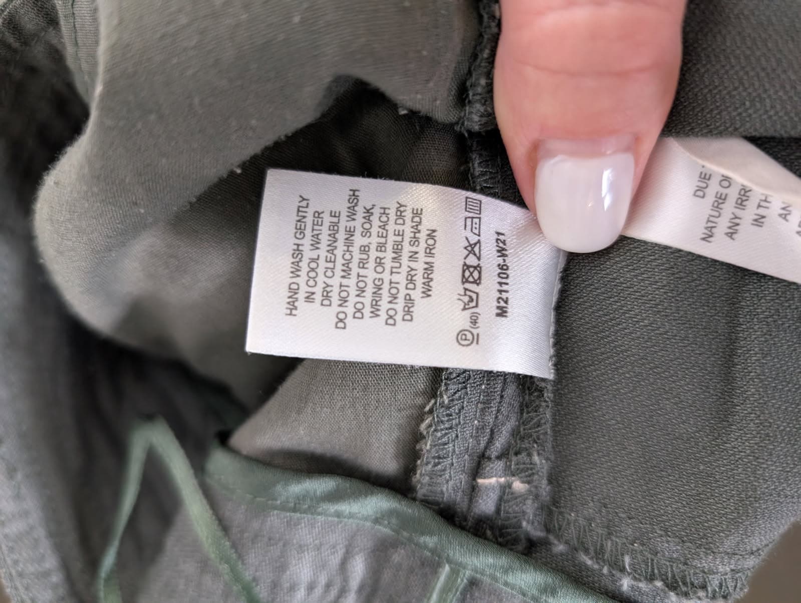 Veronika Maine Contrast Stitch Trousers Olive Green Size 8 — photo 2 of 8