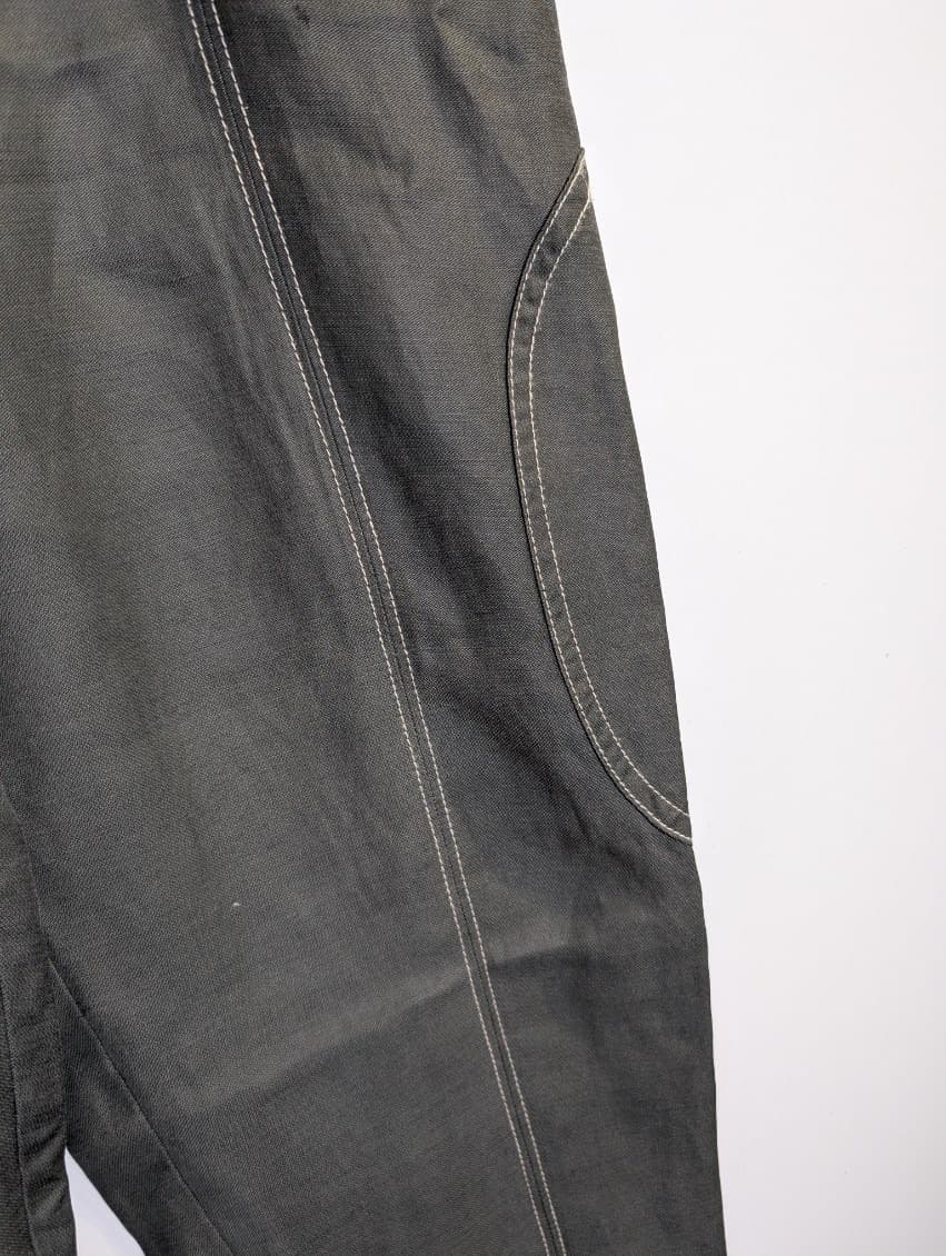 Veronika Maine Contrast Stitch Trousers Olive Green Size 8 — photo 4 of 8