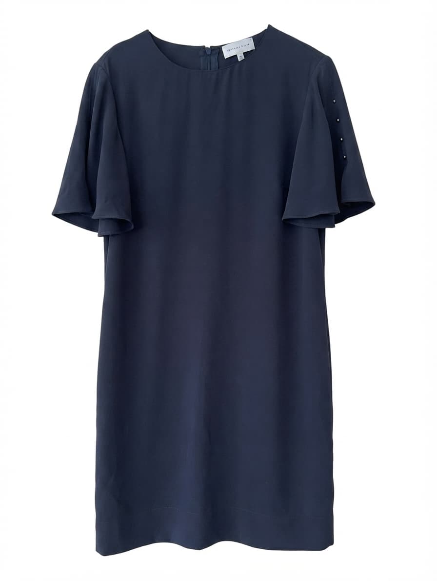 Veronika Maine Flutter Sleeve Shift Dress Navy Blue Size 16 — photo 1 of 8