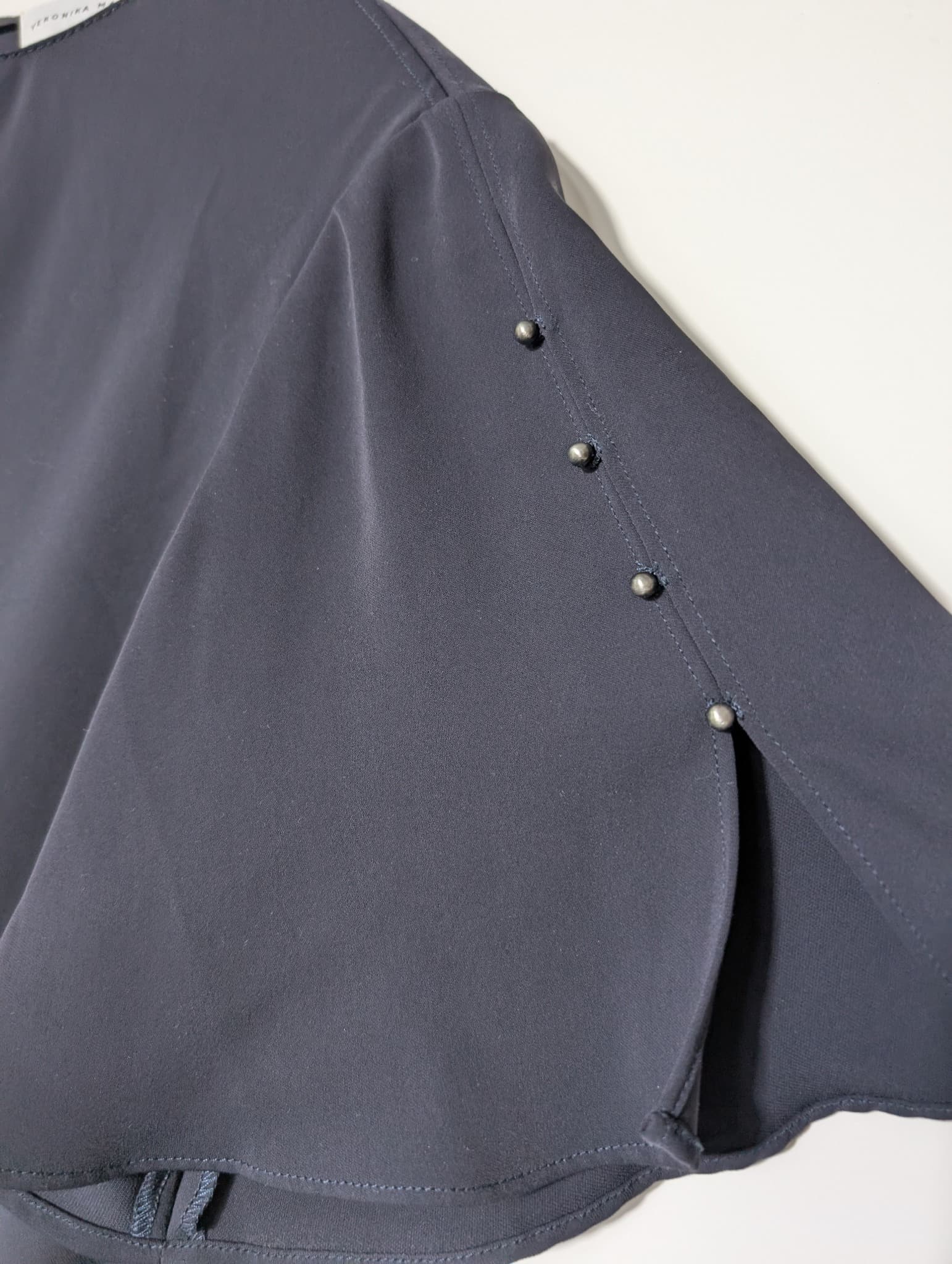 Veronika Maine Flutter Sleeve Shift Dress Navy Blue Size 16 — photo 2 of 8