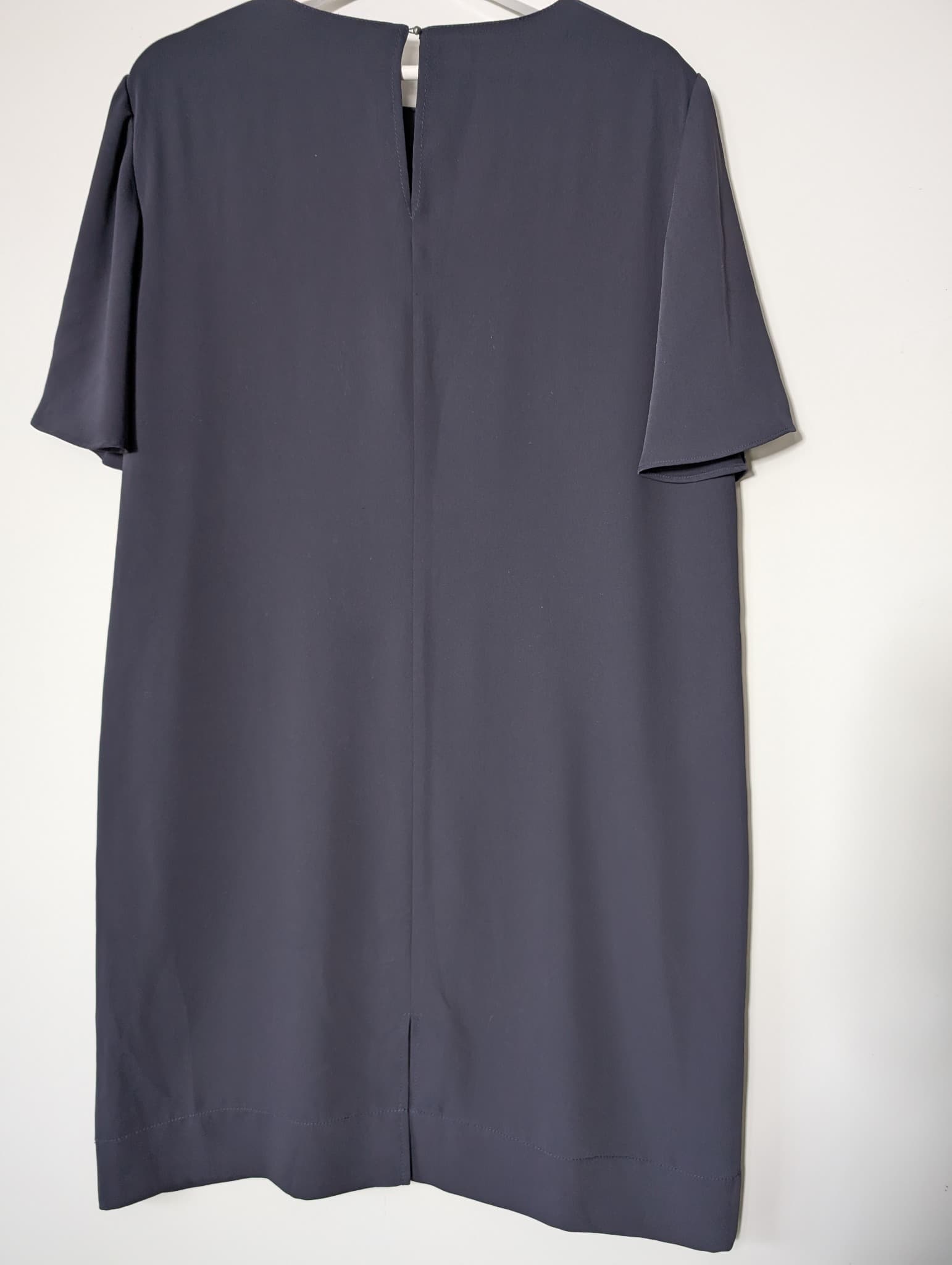 Veronika Maine Flutter Sleeve Shift Dress Navy Blue Size 16 — photo 4 of 8