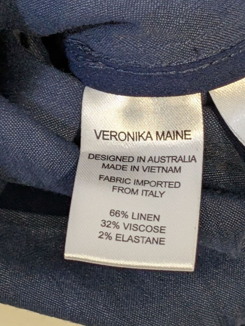 Veronika Maine Navy Blue Ruffle Zip-Up Jacket - Women's Size 8 — photo 8 of 10