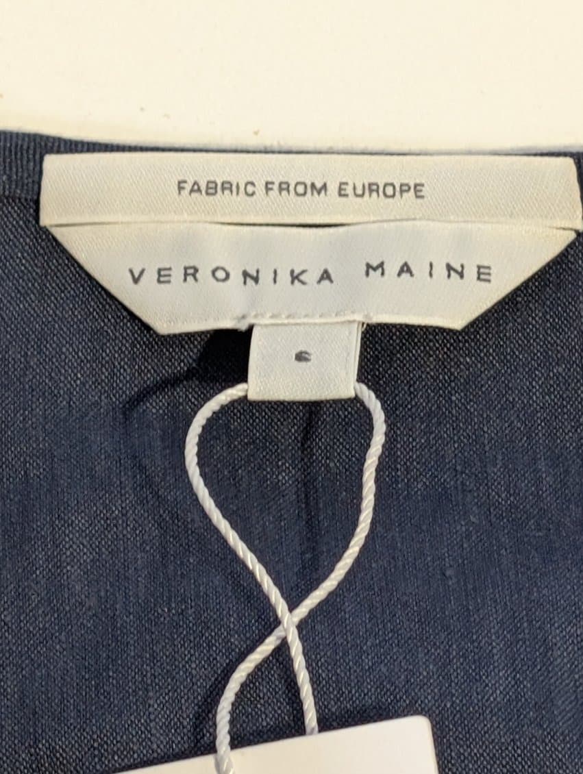 Veronika Maine Navy Blue Ruffle Zip-Up Jacket - Women's Size 8 — photo 10 of 10