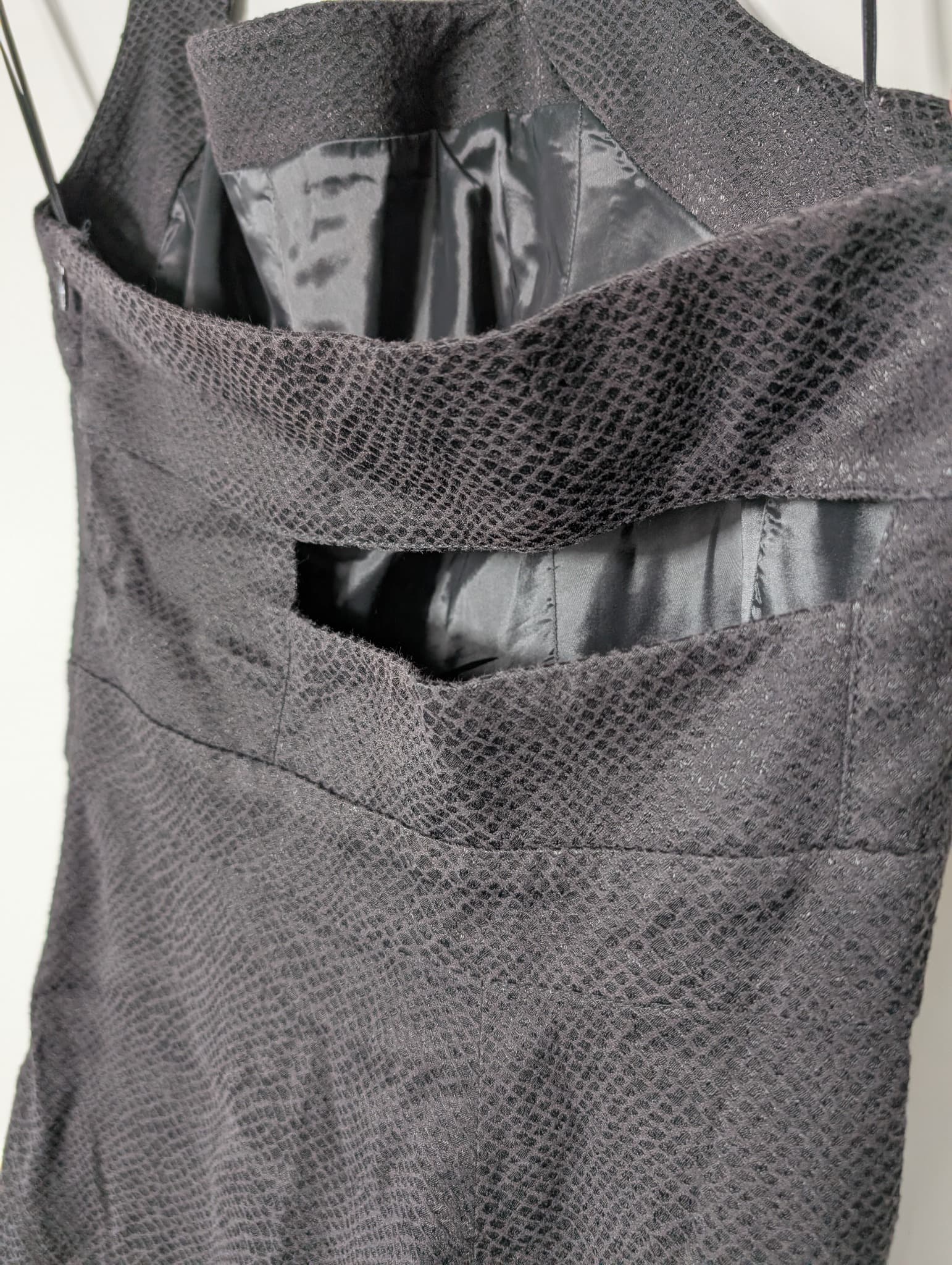 Veronika Maine Textured Halter Neck Midi Dress Black Size 12 — photo 5 of 9