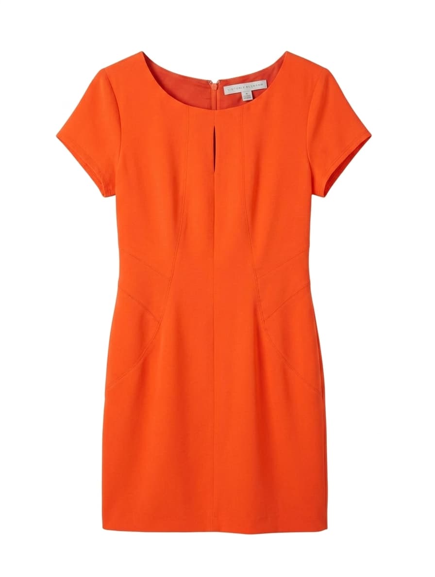 Victoria Beckham for Target Orange Short Sleeve Sheath Dress - US 4 — photo 1 of 9
