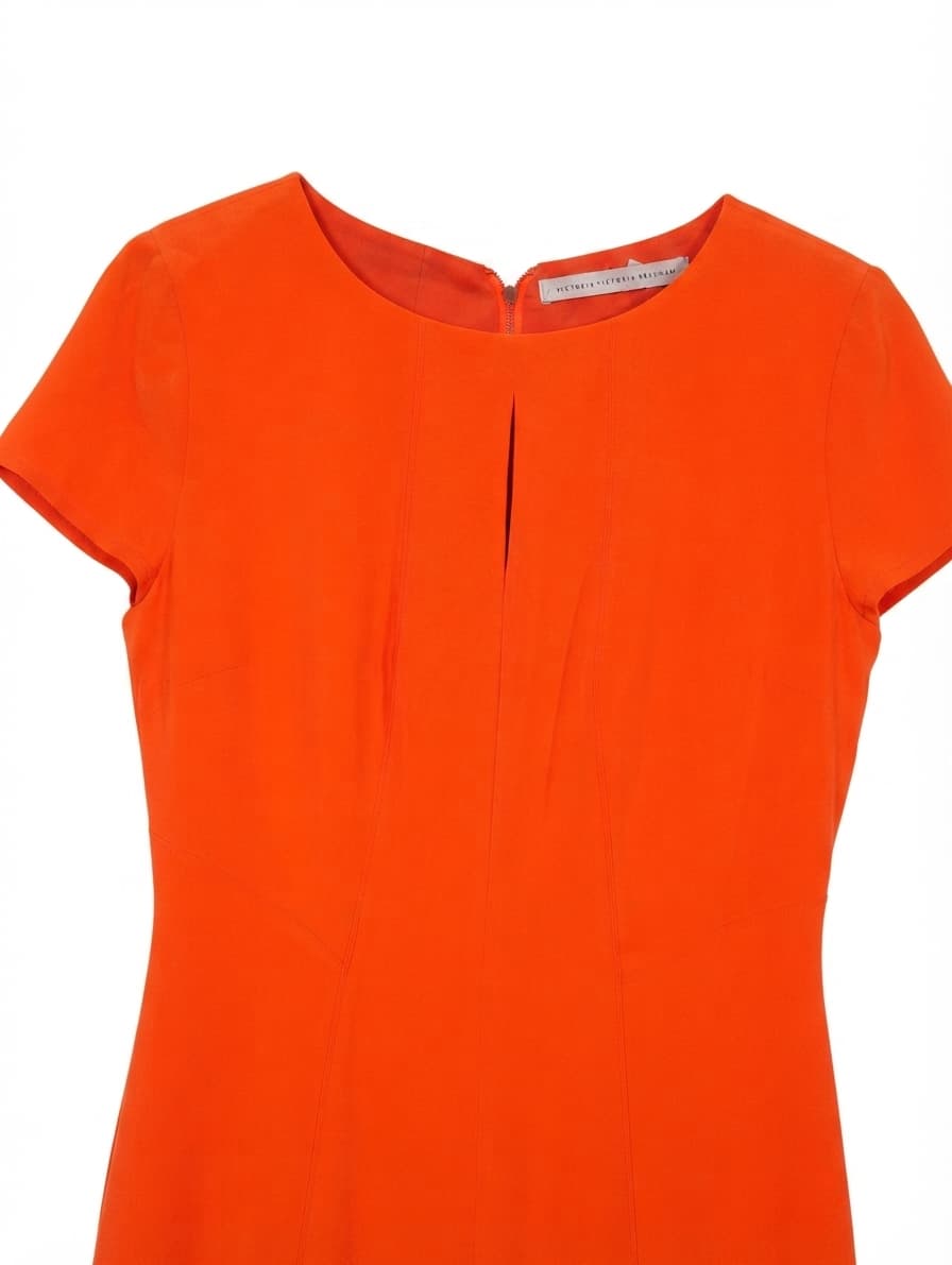 Victoria Victoria Beckham Crepe Shift Dress Orange UK 8 — photo 1 of 9