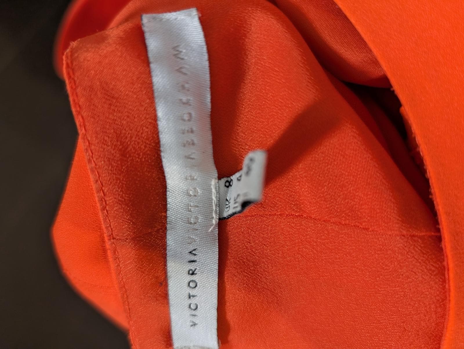 Victoria Victoria Beckham Crepe Shift Dress Orange UK 8 — photo 4 of 9