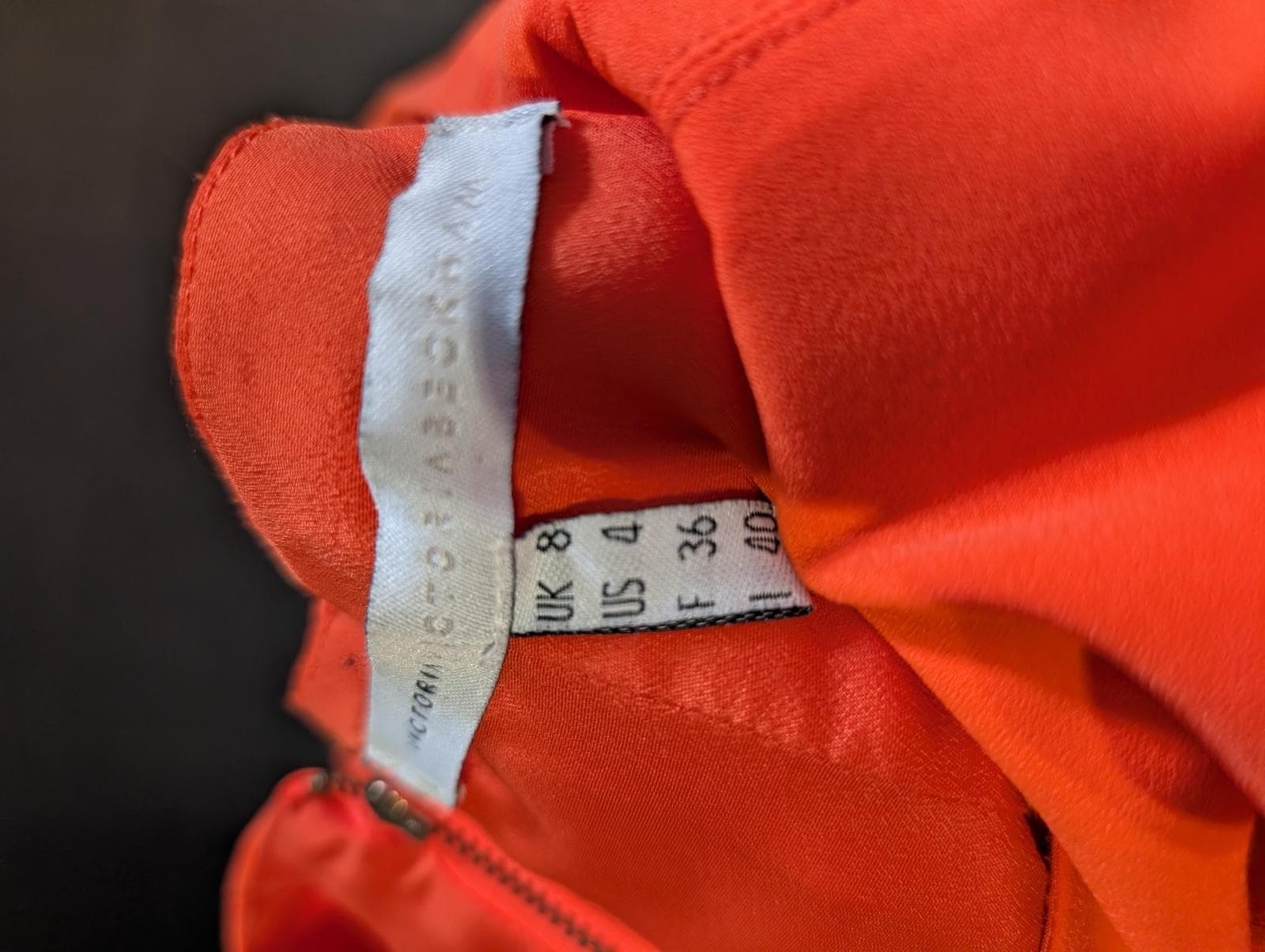 Victoria Victoria Beckham Crepe Shift Dress Orange UK 8 — photo 5 of 9