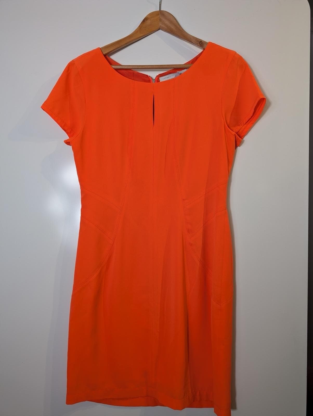 Victoria Victoria Beckham Crepe Shift Dress Orange UK 8 — photo 9 of 9