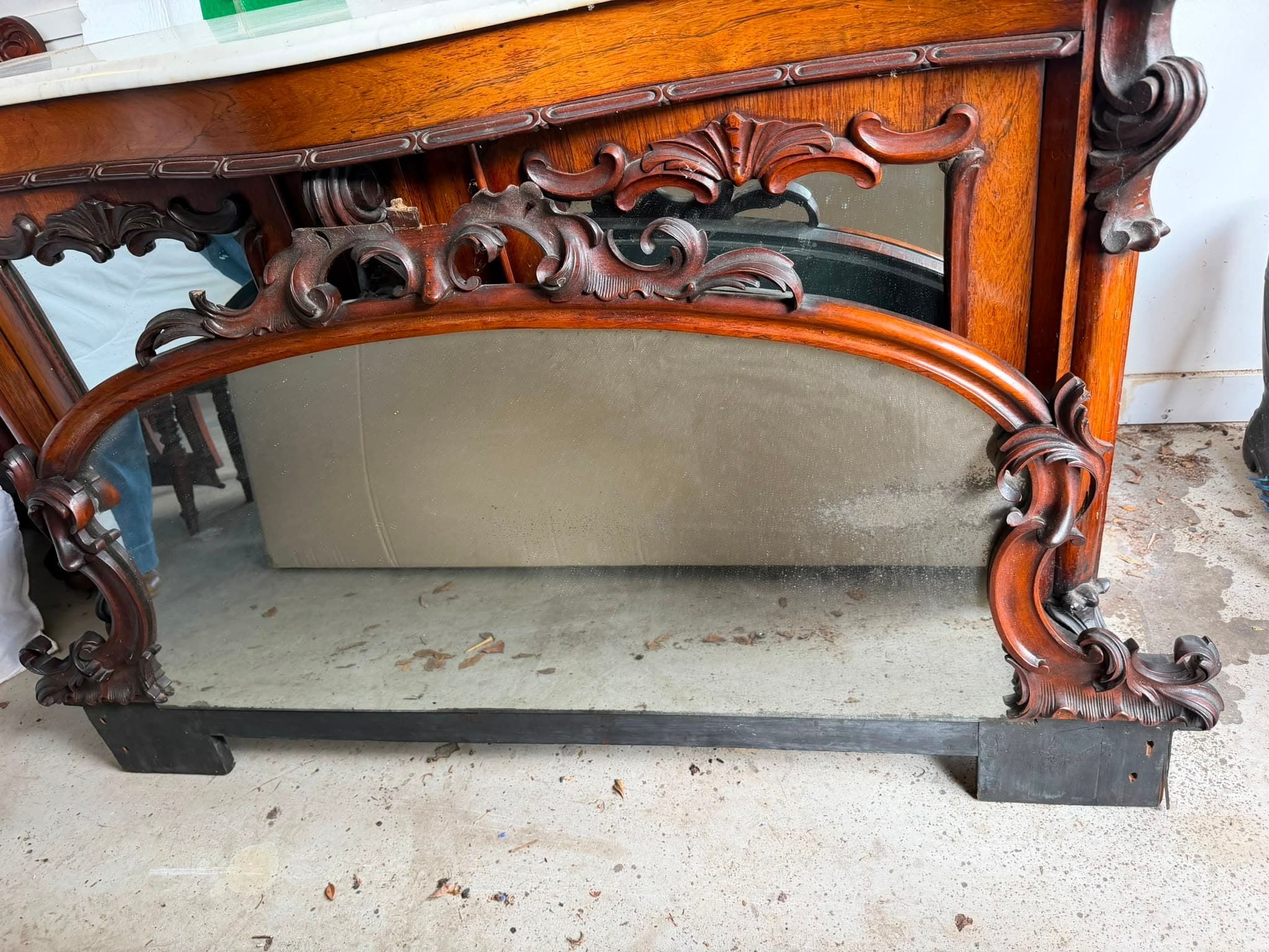 Victorian Era Mahogany Sideboard with Marble Top — photo 4 of 8
