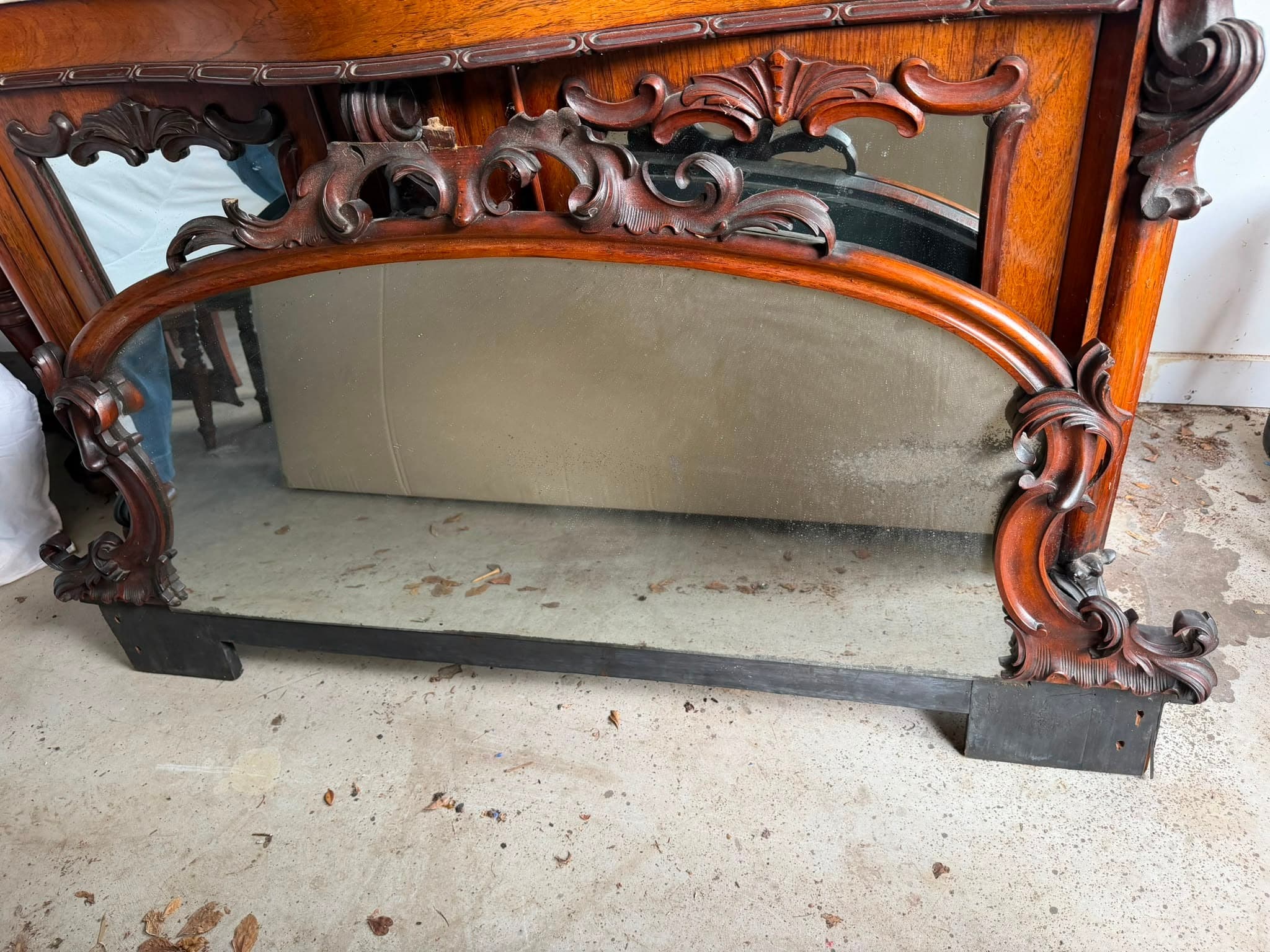 Victorian Era Mahogany Sideboard with Marble Top — photo 5 of 8